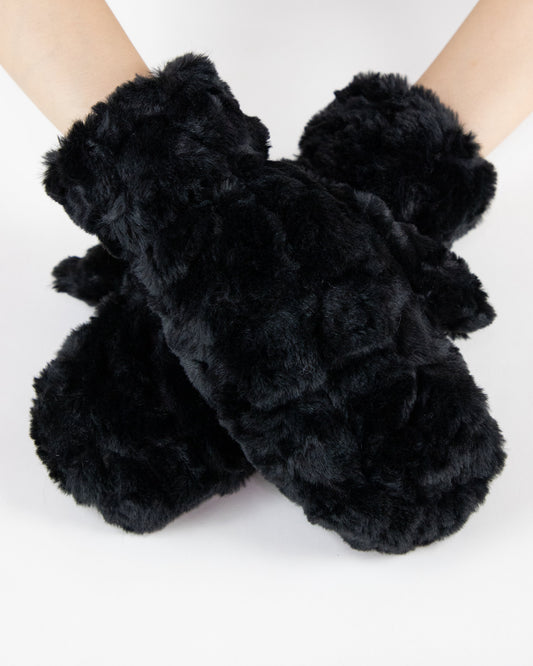 Minky Swirls Faux Fur Mittens