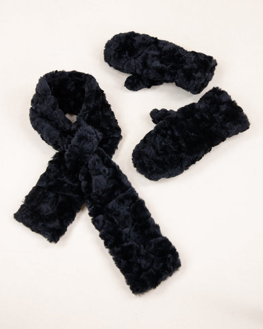 Minky Swirls Faux Fur Keyhole Scarf