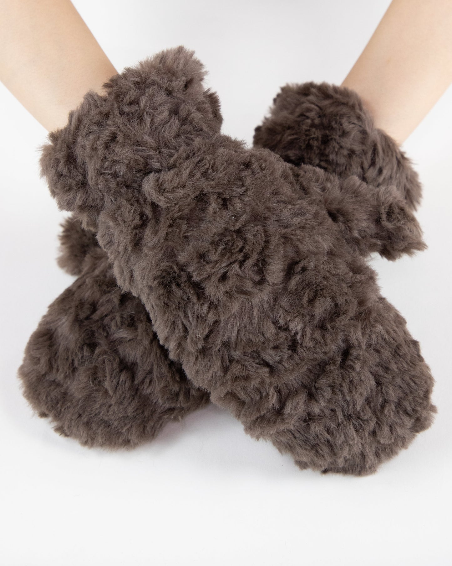 Minky Swirls Faux Fur Mittens