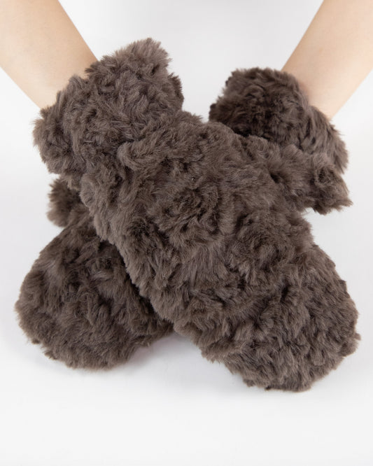 Minky Swirls Faux Fur Mittens