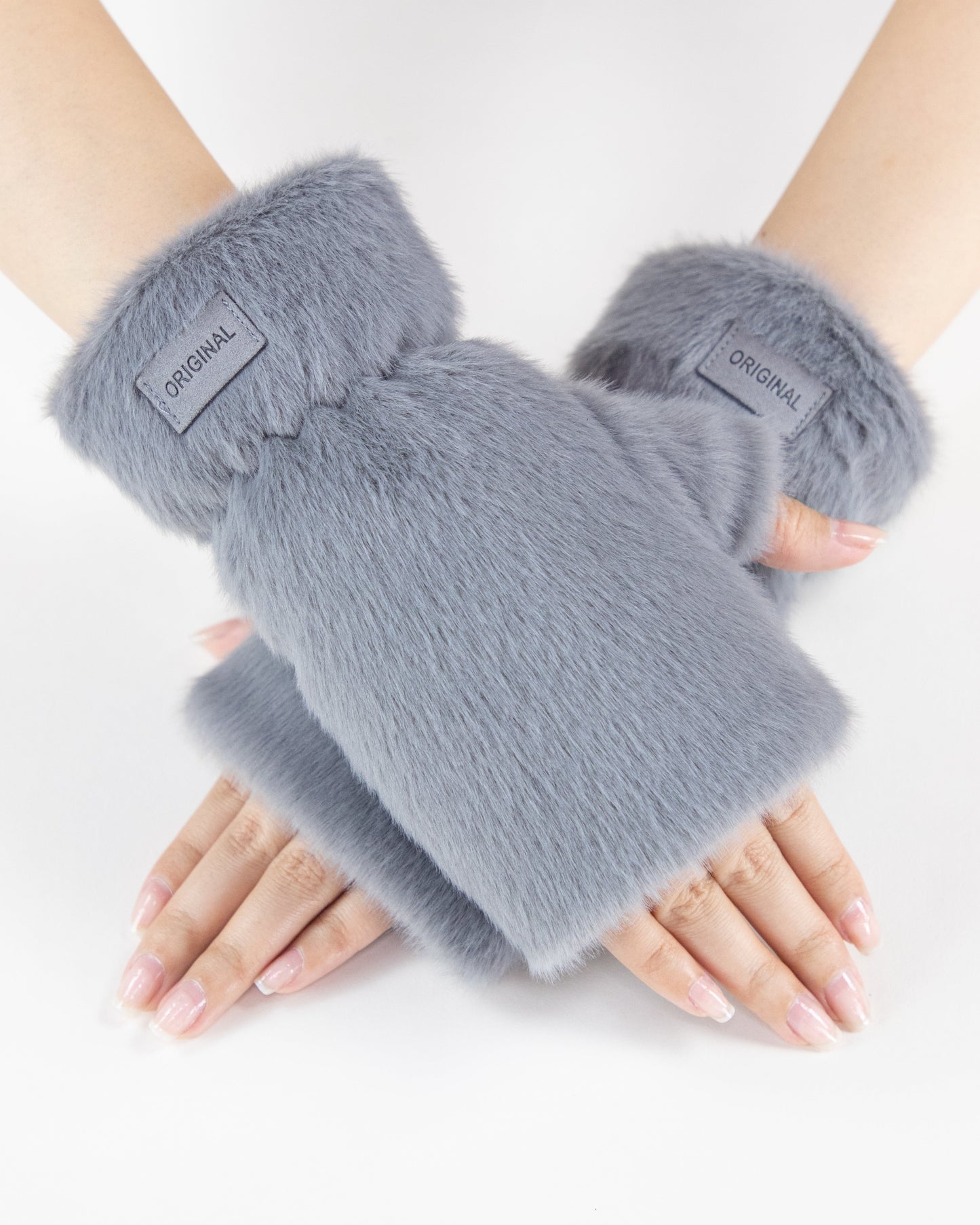 Teddy Fleece Fingerless Gloves