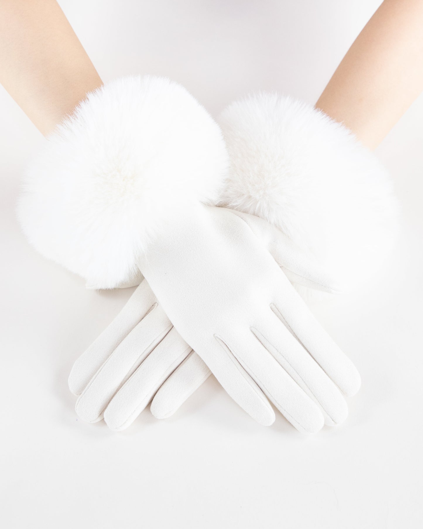 Luxe Suede Faux Fur Cuff Gloves (TS)
