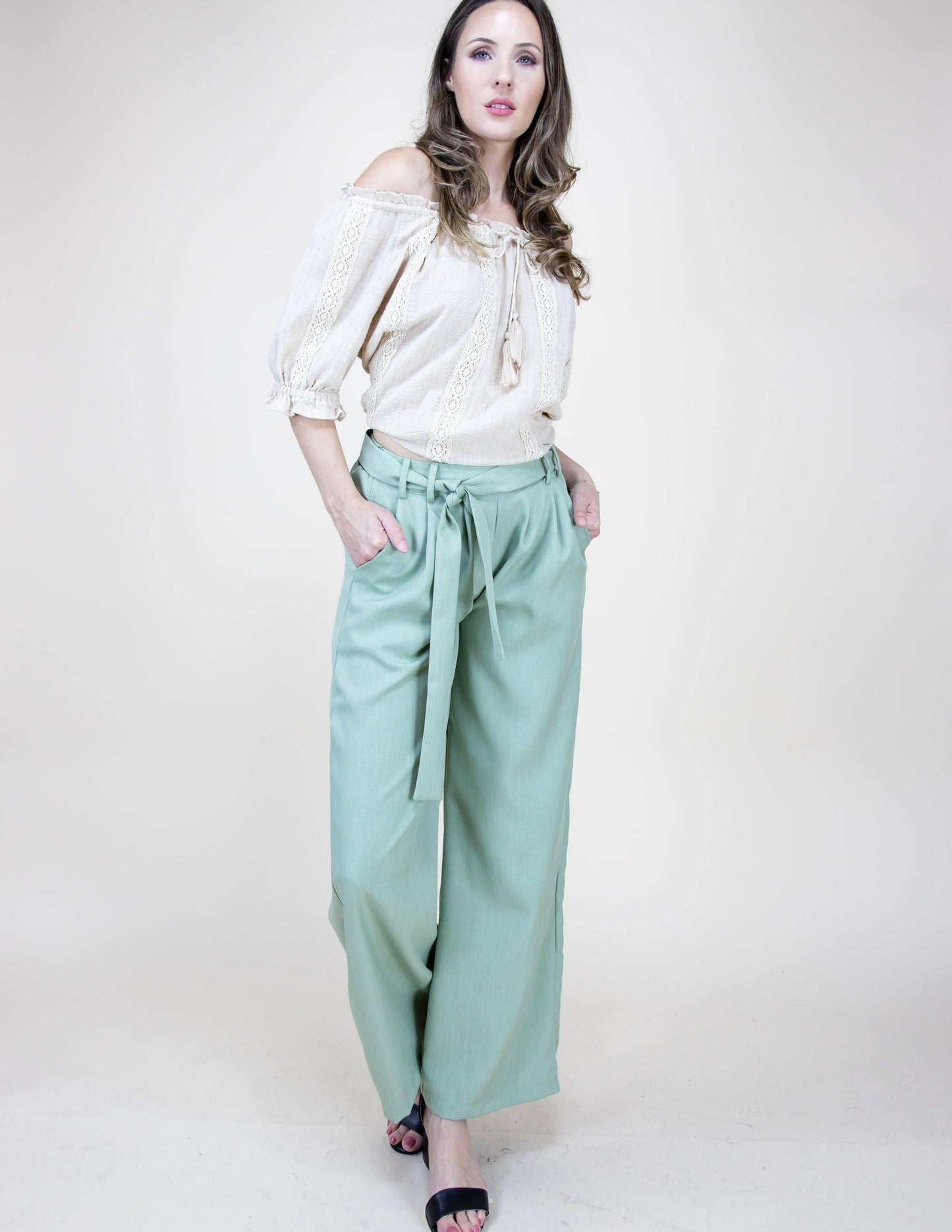 High Waisted Adjustable Drawstring Pants