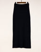 High Waist Back Slit Rib Knit Midi Skirt