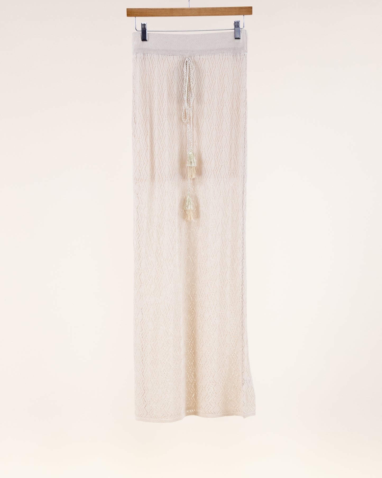 Zig Zag Pointelle Half Lined Drawstring Skirt