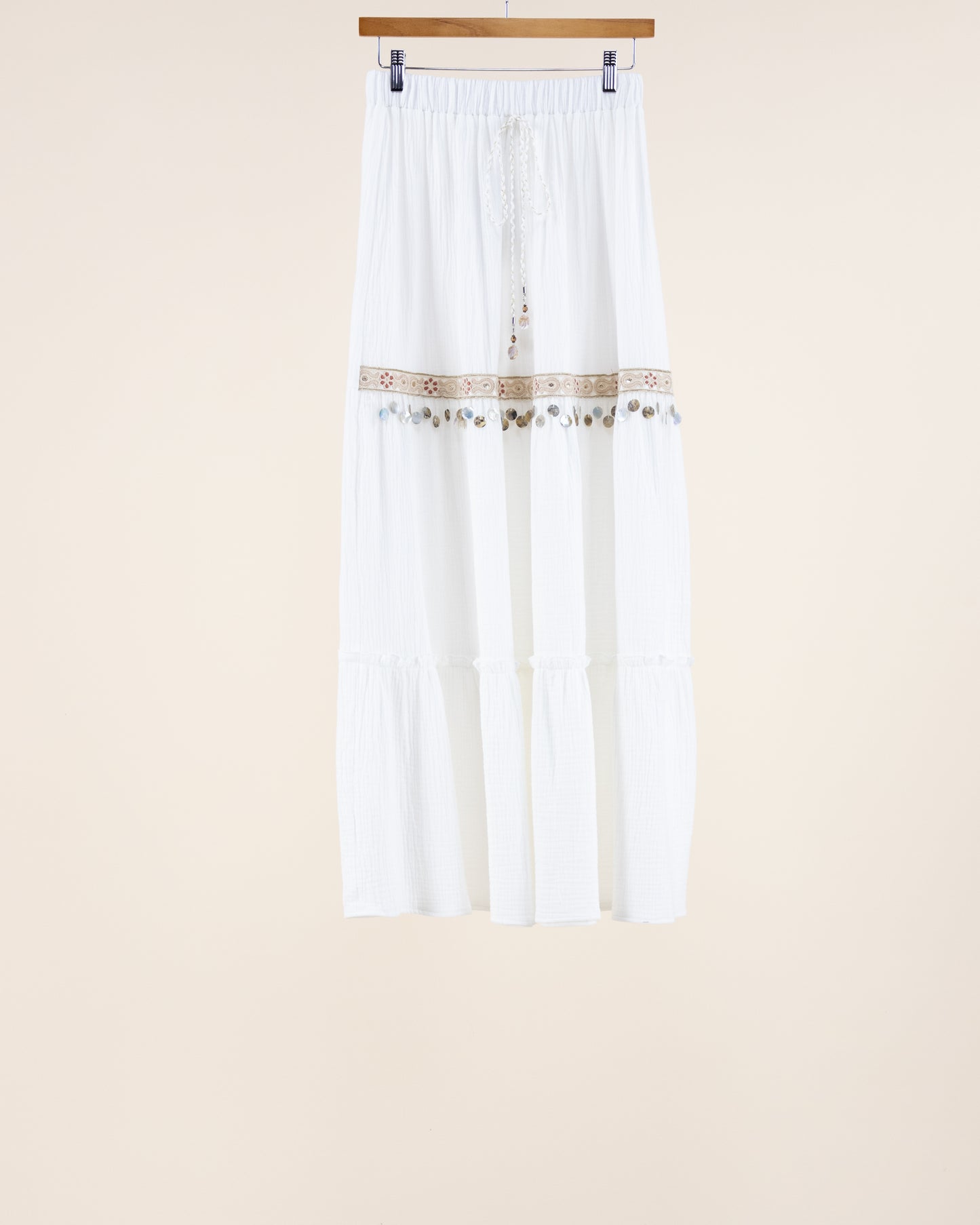 Cotton Gauze Tiered Maxi Skirt