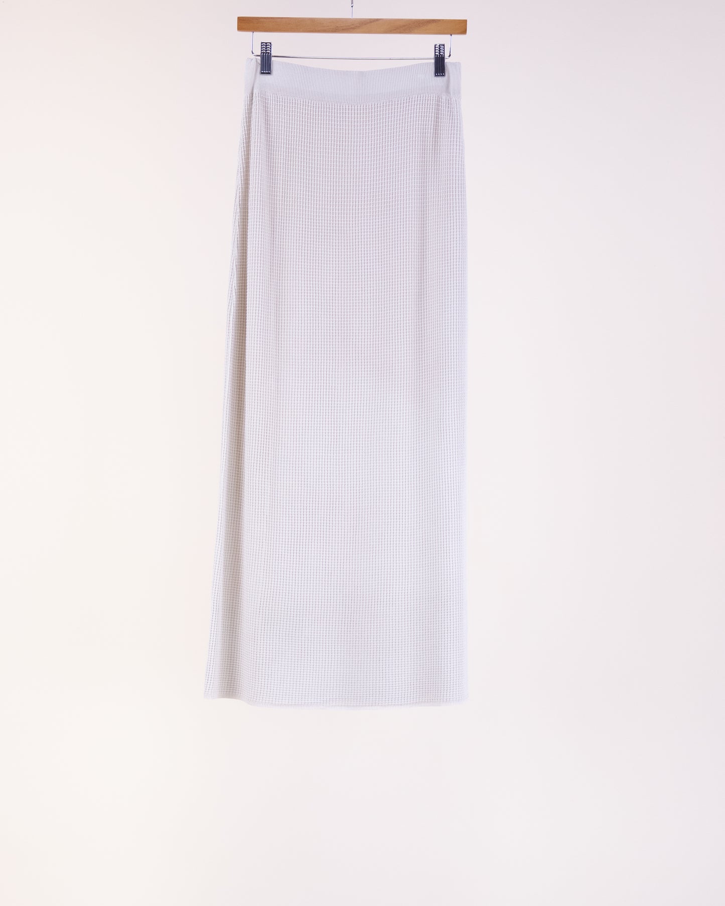 Neutral Waffle Stitch Knit Long Bodycon Pencil Skirt