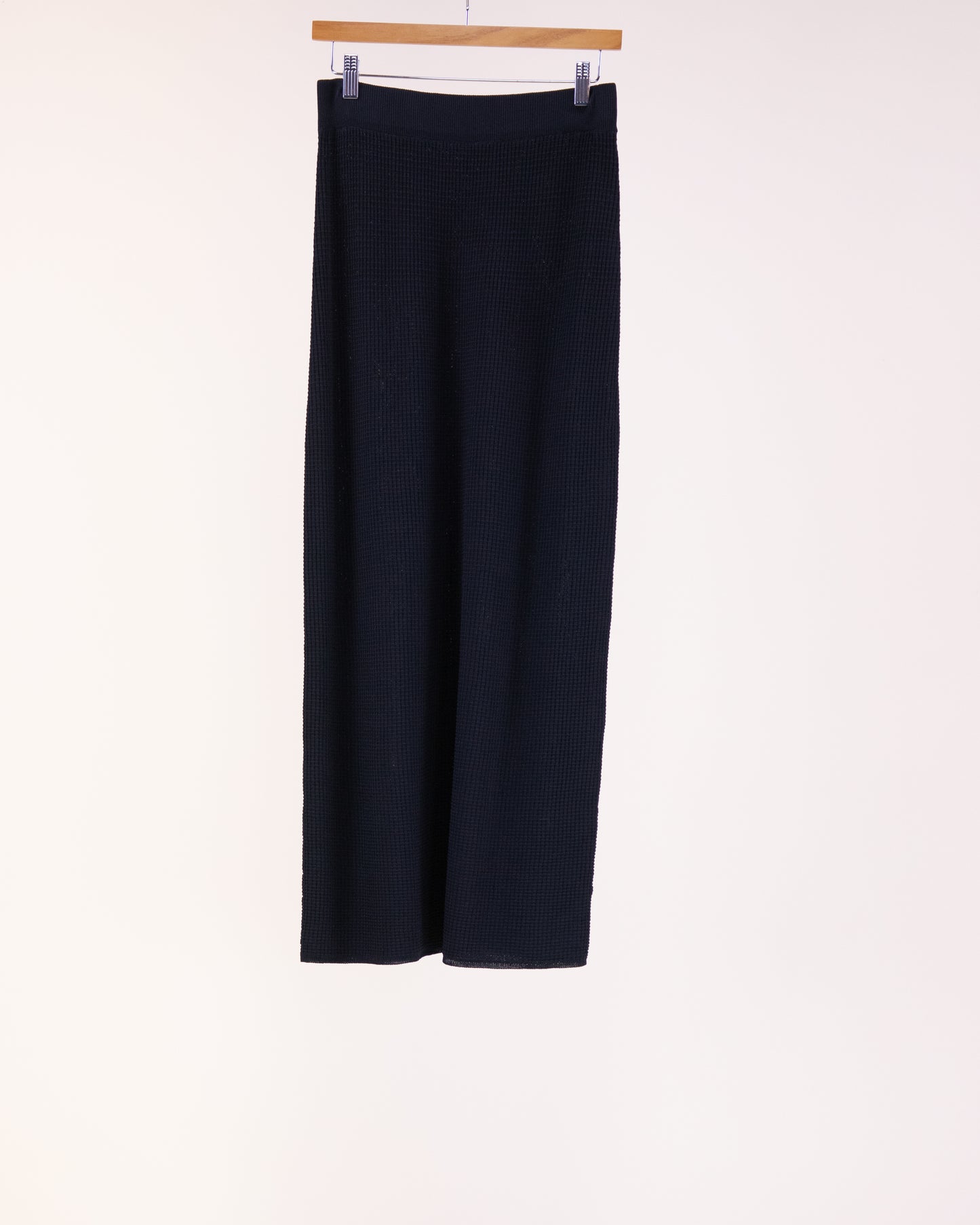 Neutral Waffle Stitch Knit Long Bodycon Pencil Skirt