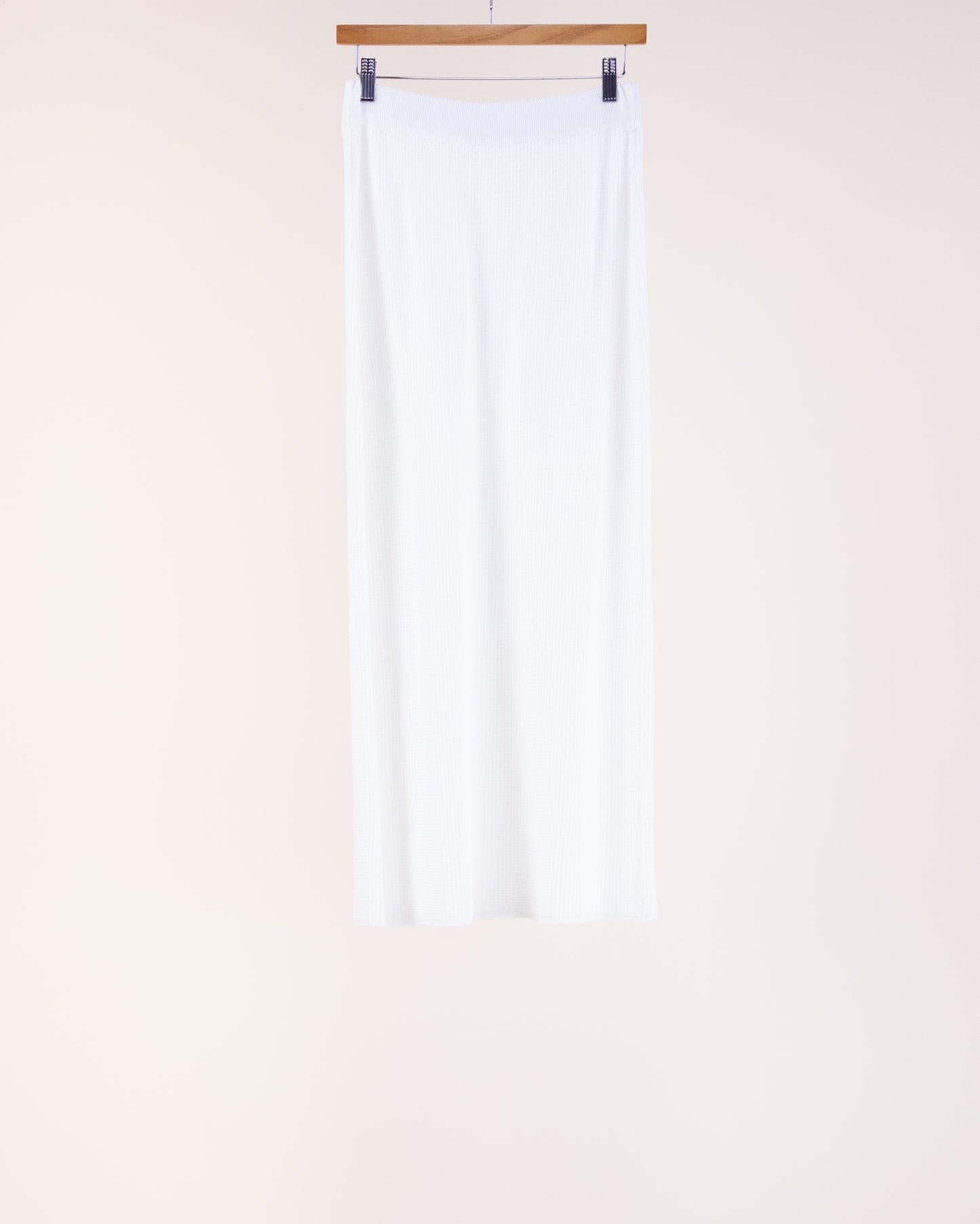 Neutral Waffle Stitch Knit Long Bodycon Pencil Skirt