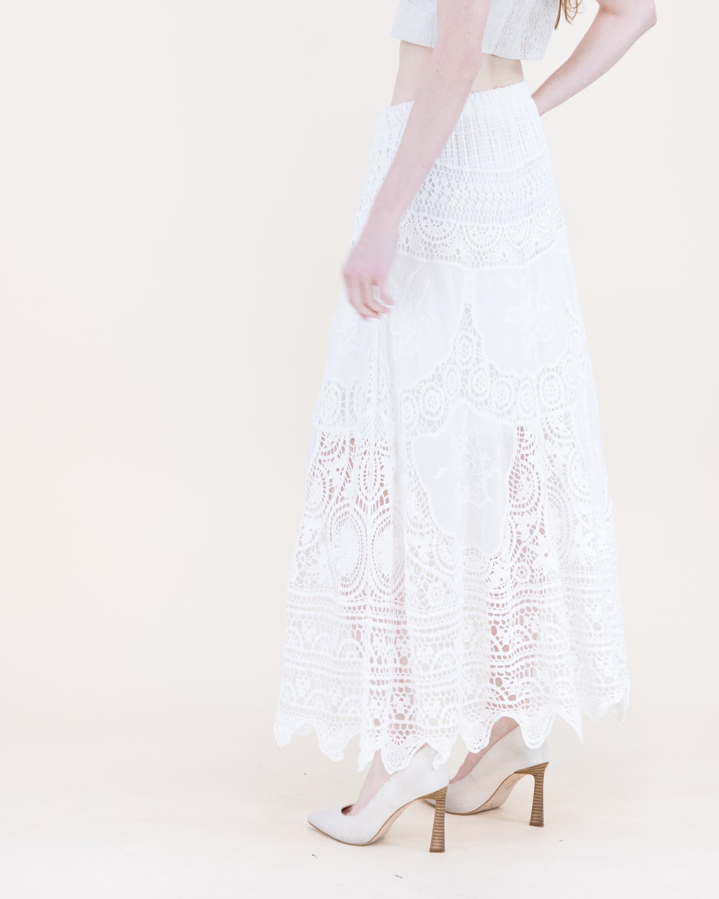 Capri Coast Crochet Lace Maxi Skirt