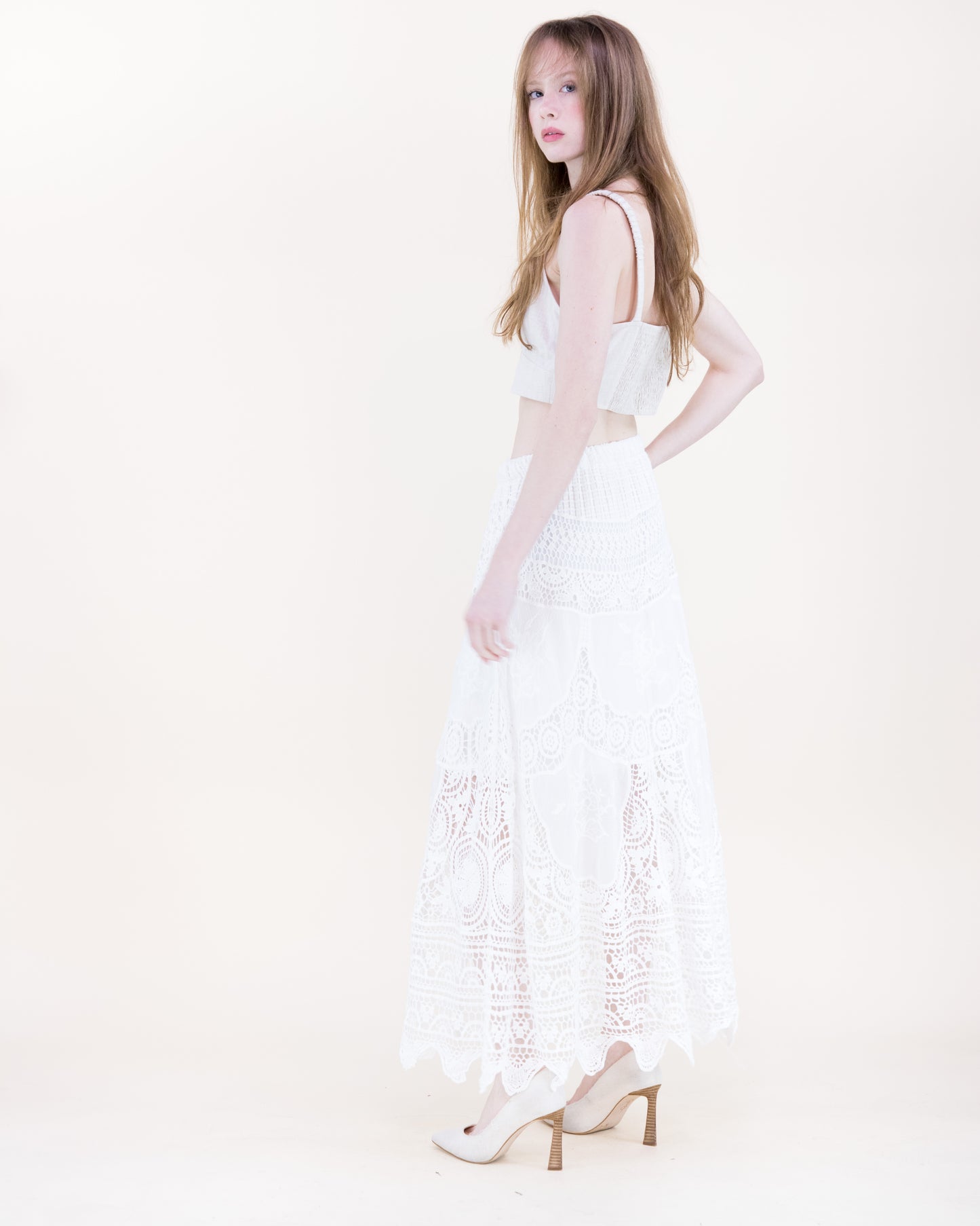 Capri Coast Crochet Lace Maxi Skirt