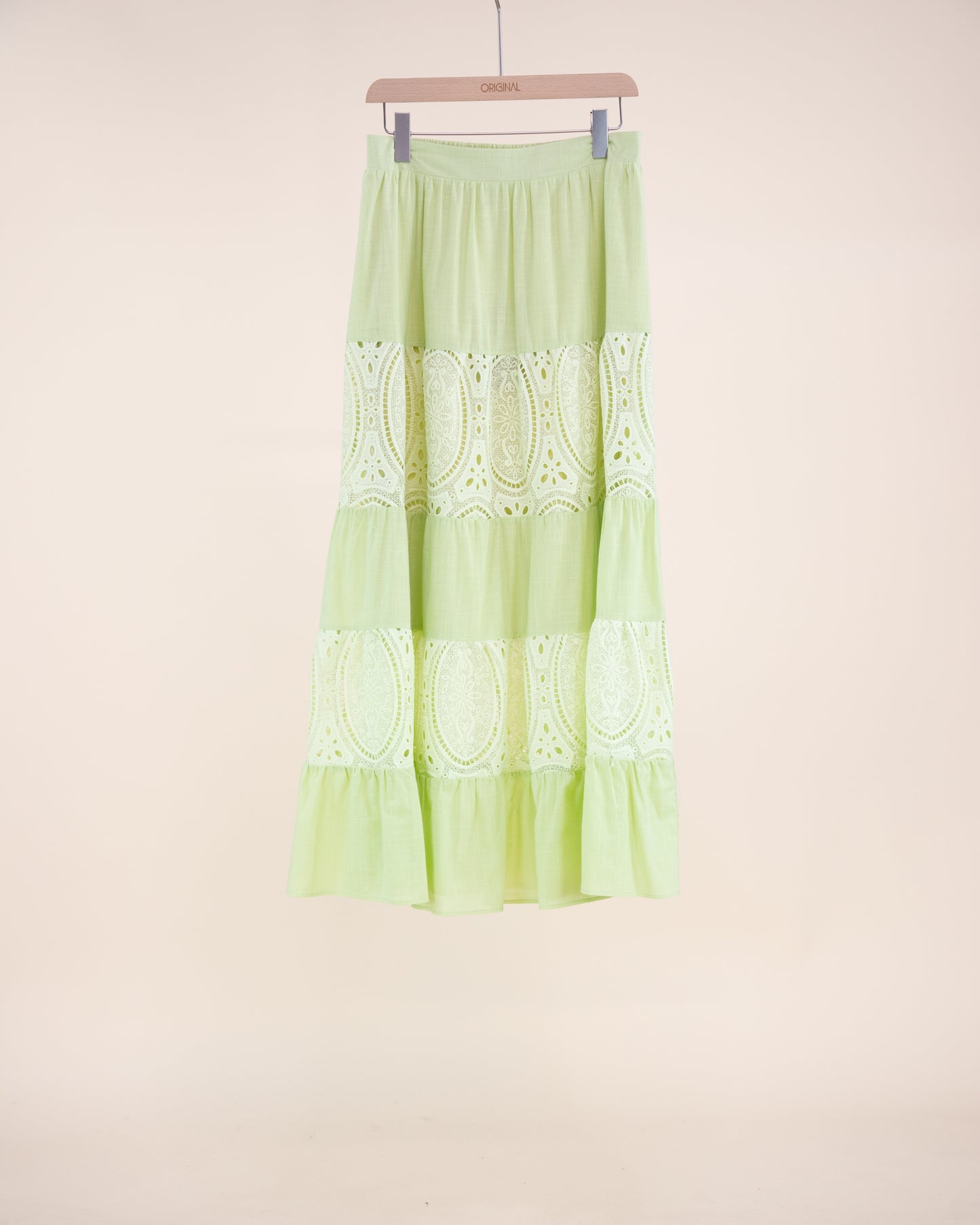 Garden Flora Lace Tiered Maxi Skirt