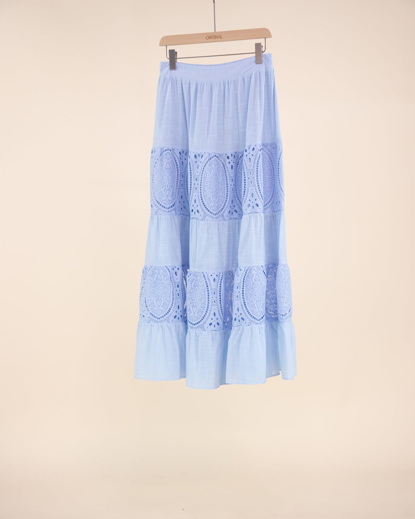 Garden Flora Lace Tiered Maxi Skirt