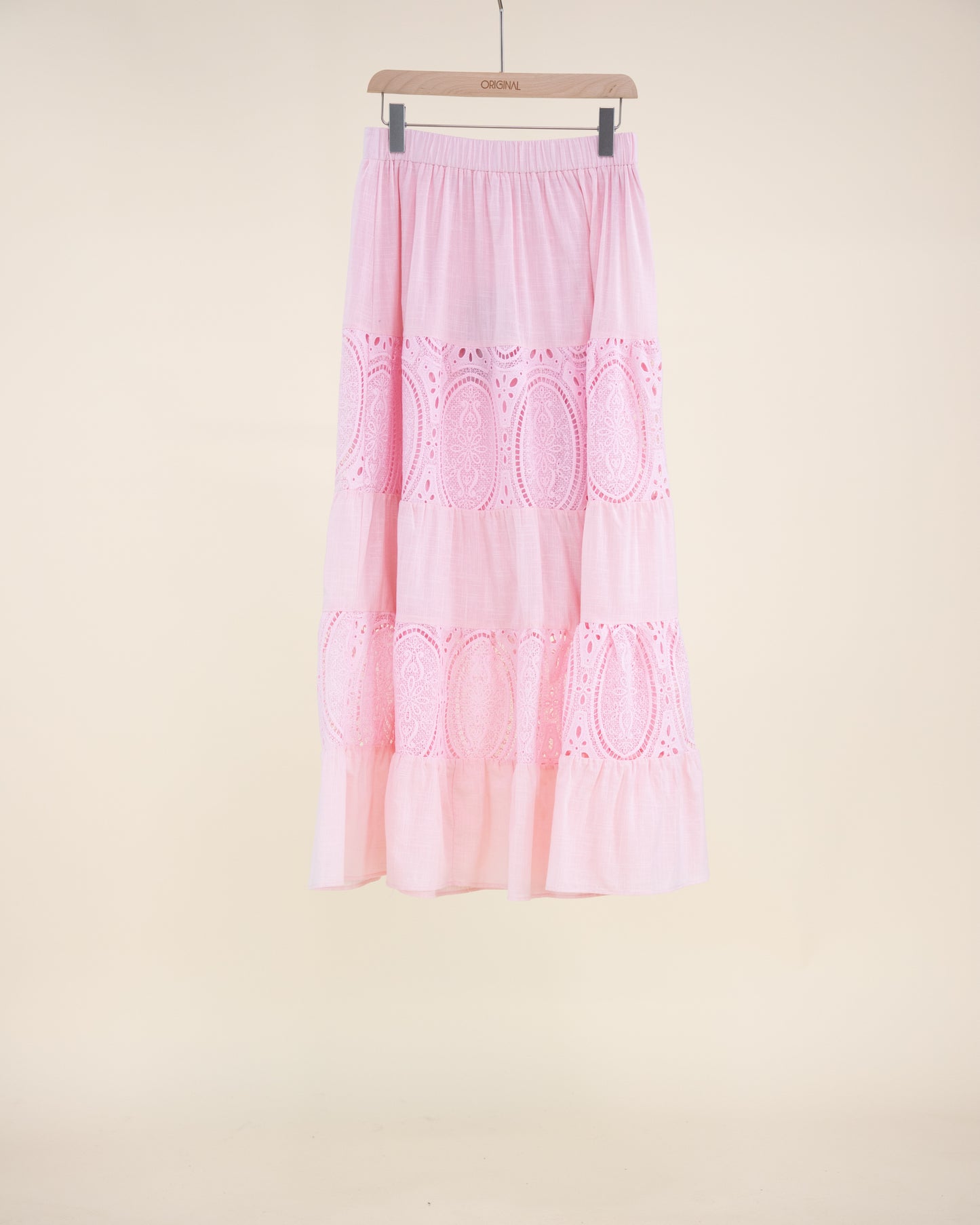 Garden Flora Lace Tiered Maxi Skirt