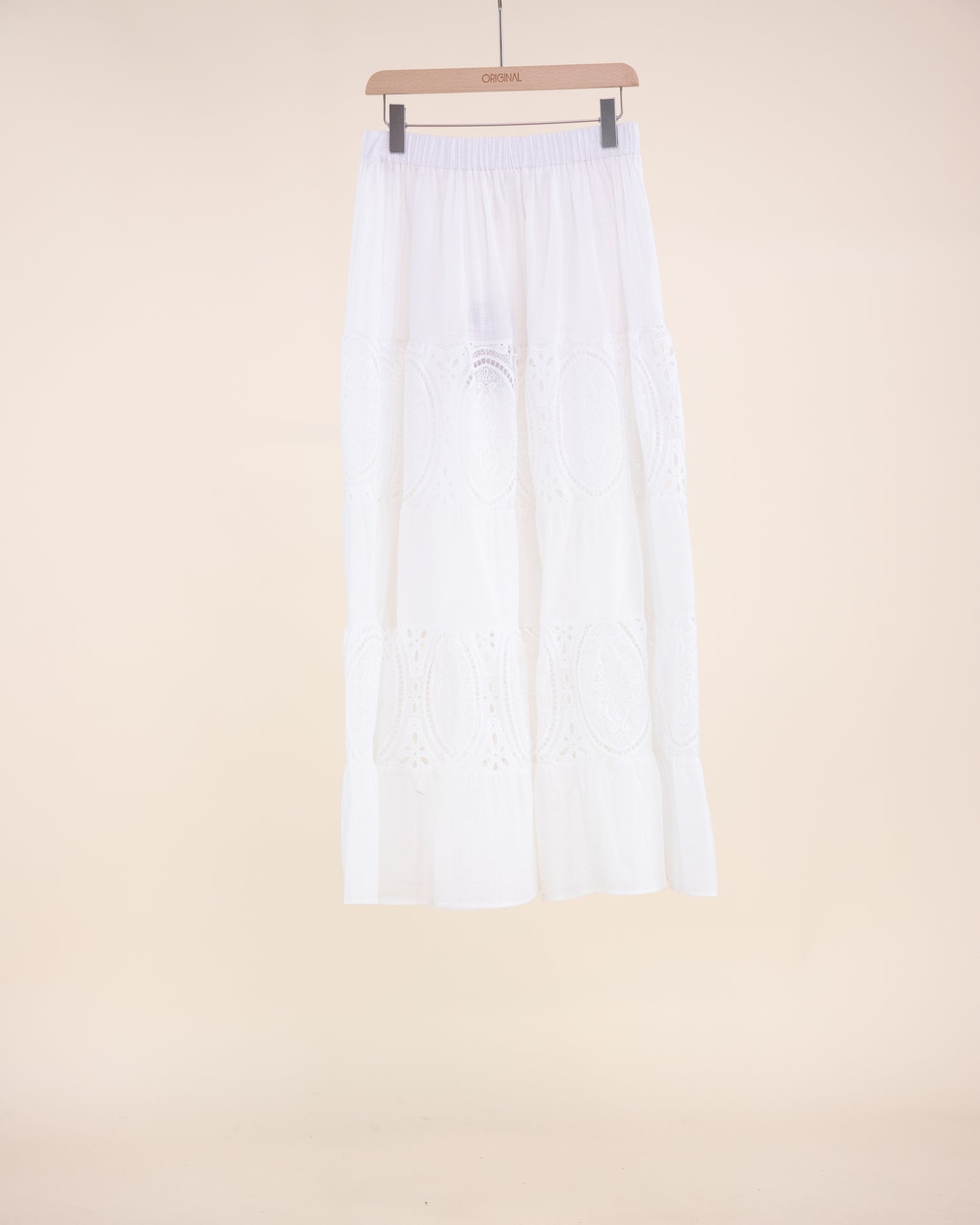 Garden Flora Lace Tiered Maxi Skirt