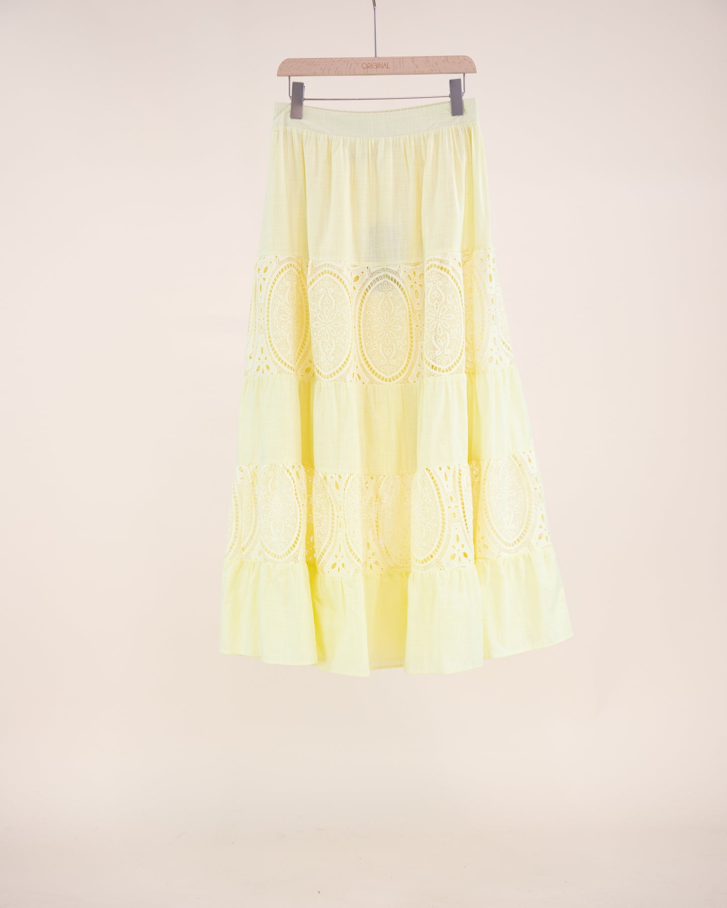 Garden Flora Lace Tiered Maxi Skirt