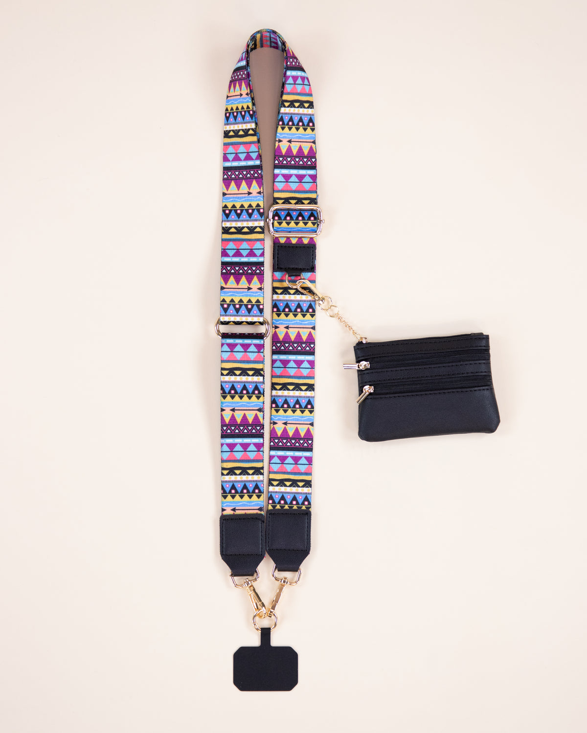 Southwestern Adjustable Clip & Go Crossbody Phone Strap with Purse