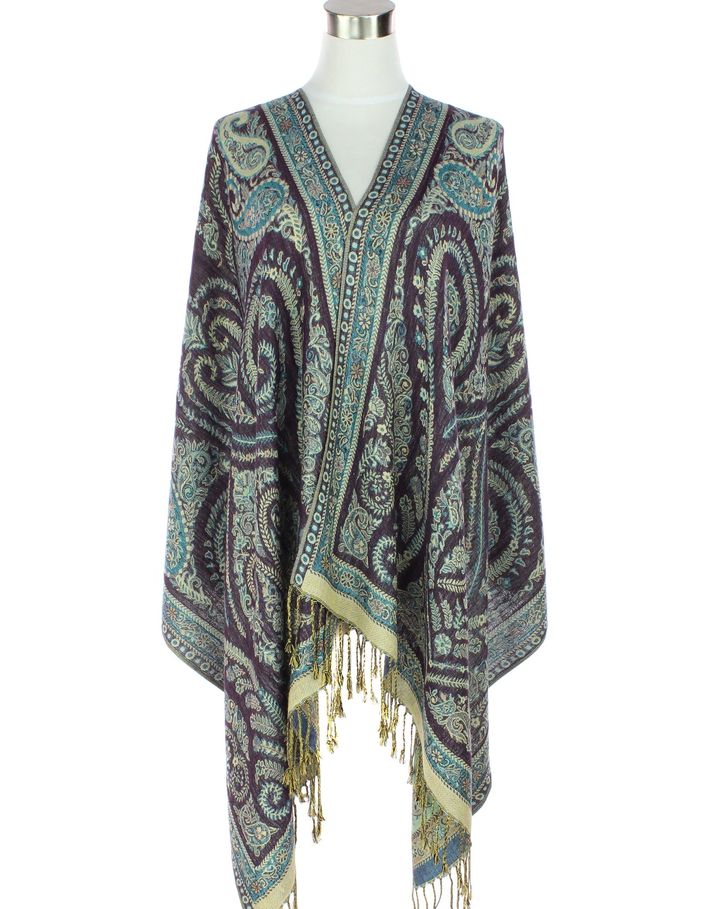 Symmetrical Paisleys on Crest Pashmina