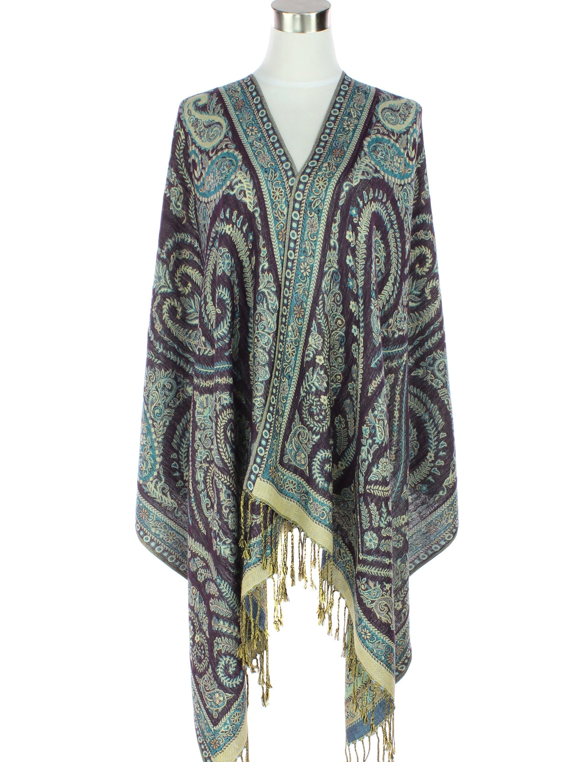 Symmetrical Paisleys on Crest Pashmina