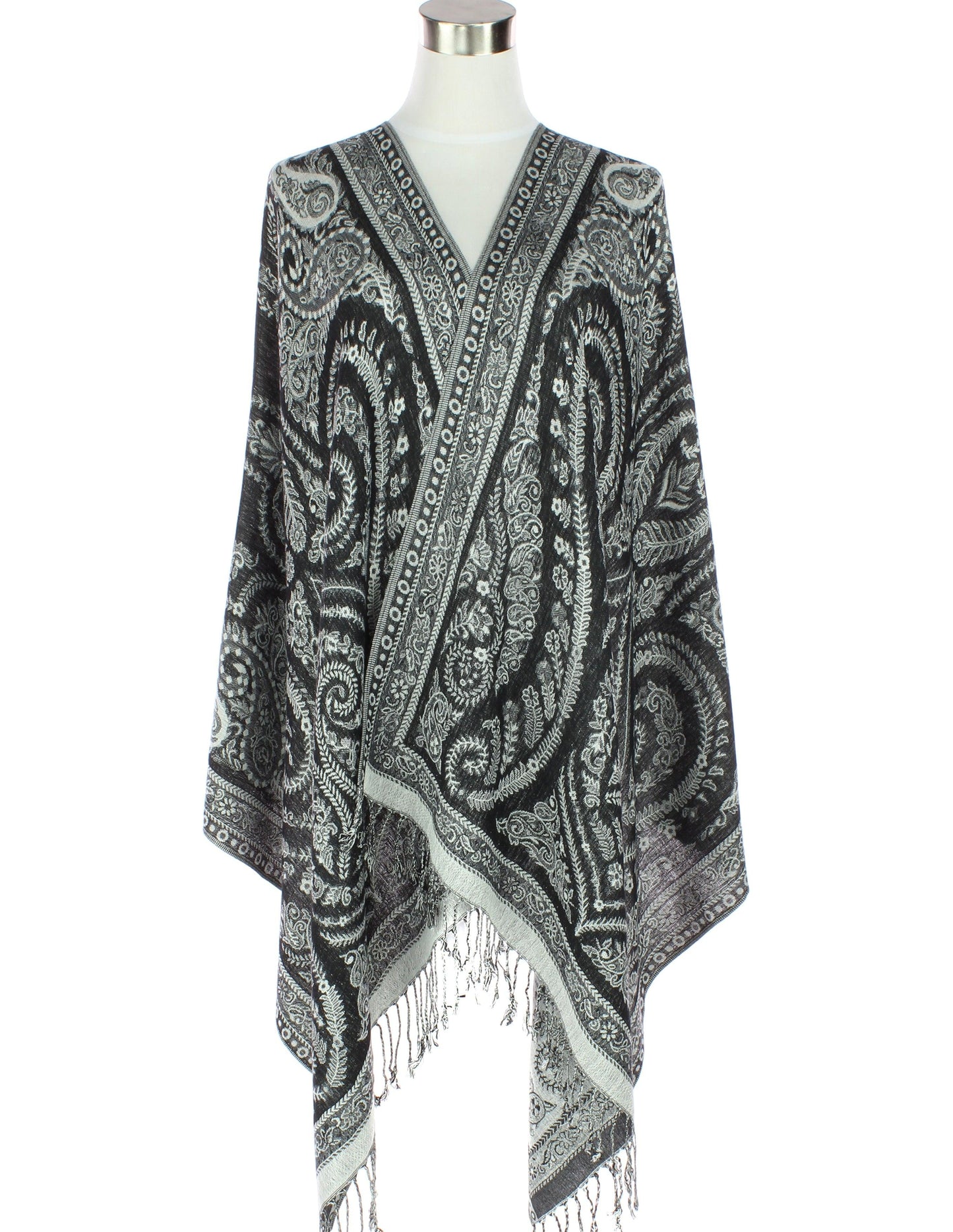 Symmetrical Paisleys on Crest Pashmina