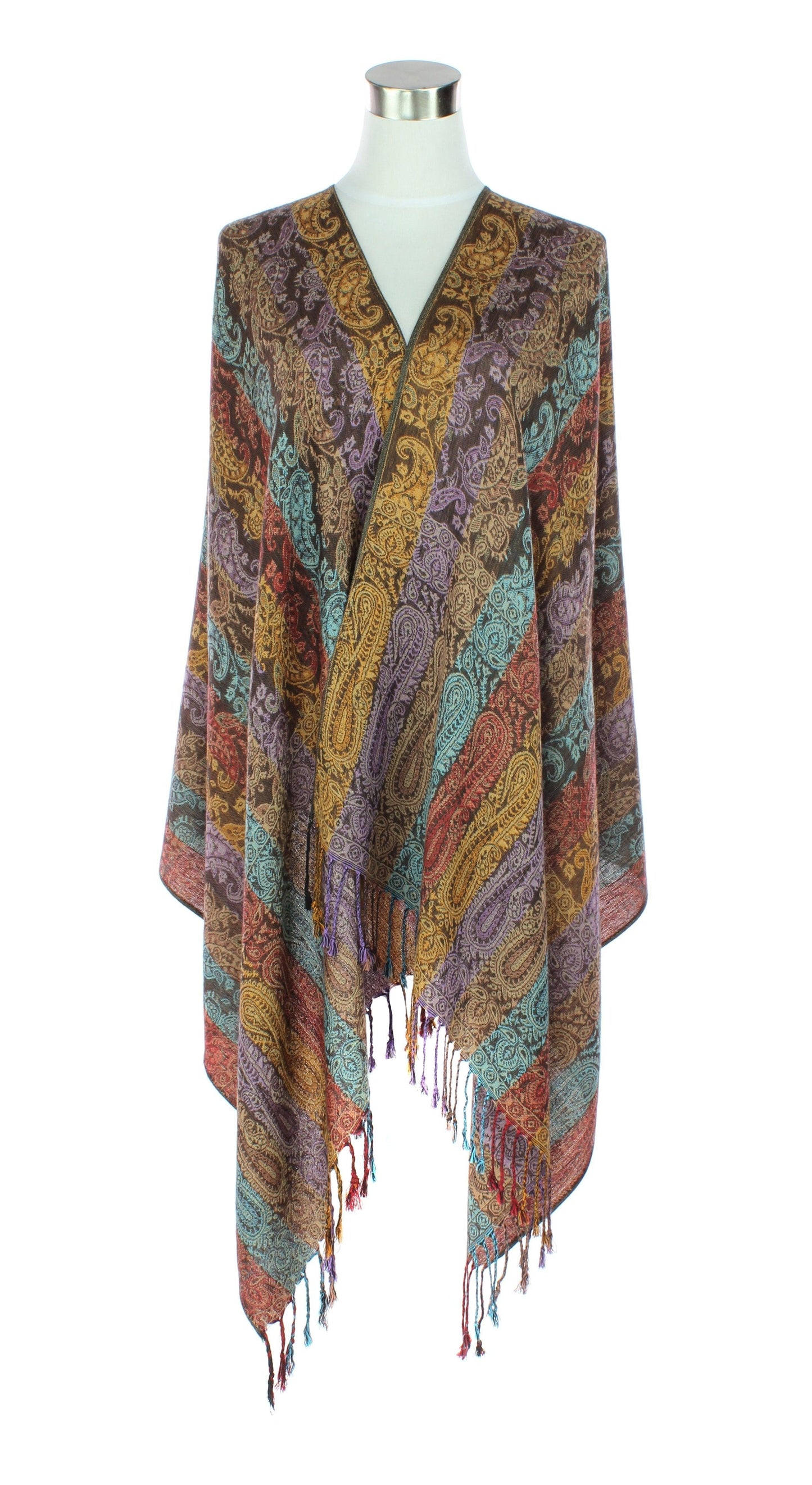Multi Color Row Paisley Pashmina