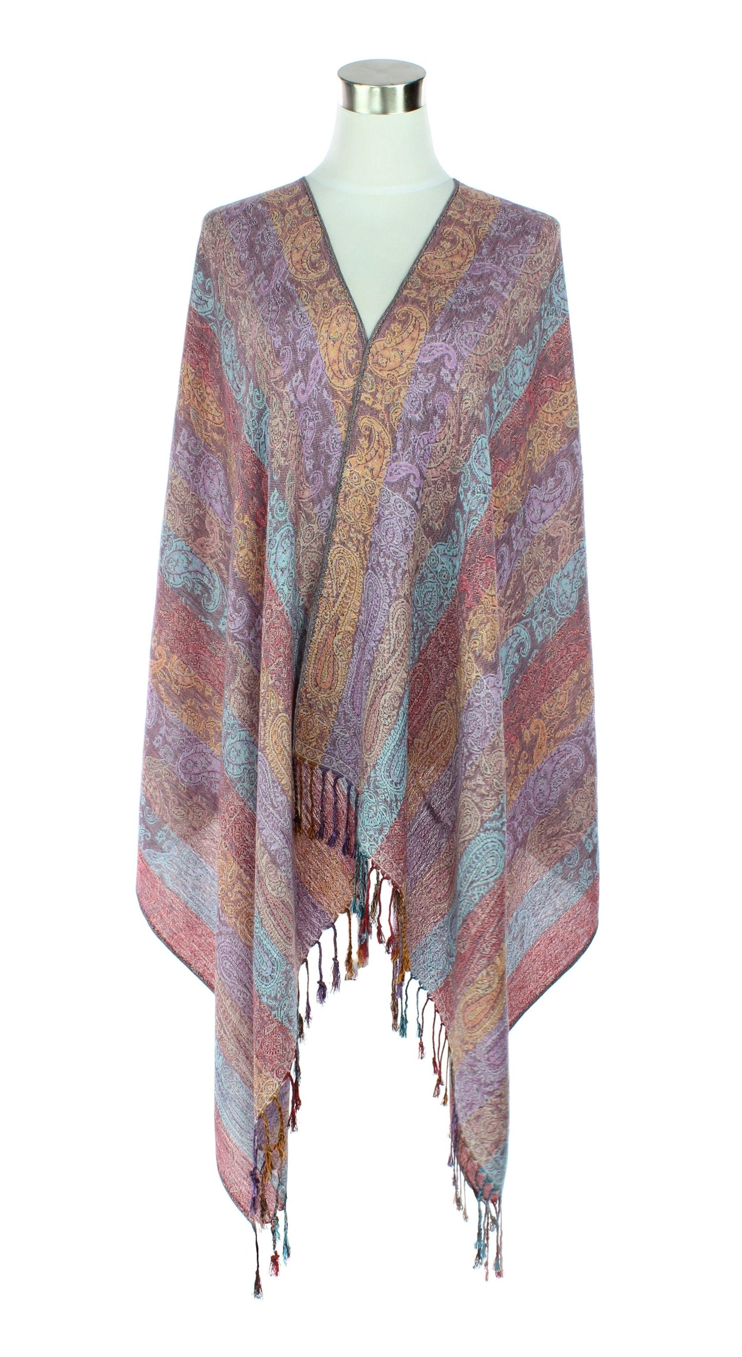 Multi Color Row Paisley Pashmina