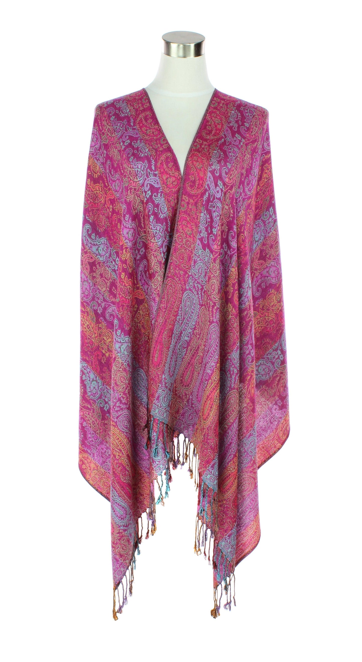 Multi Color Row Paisley Pashmina