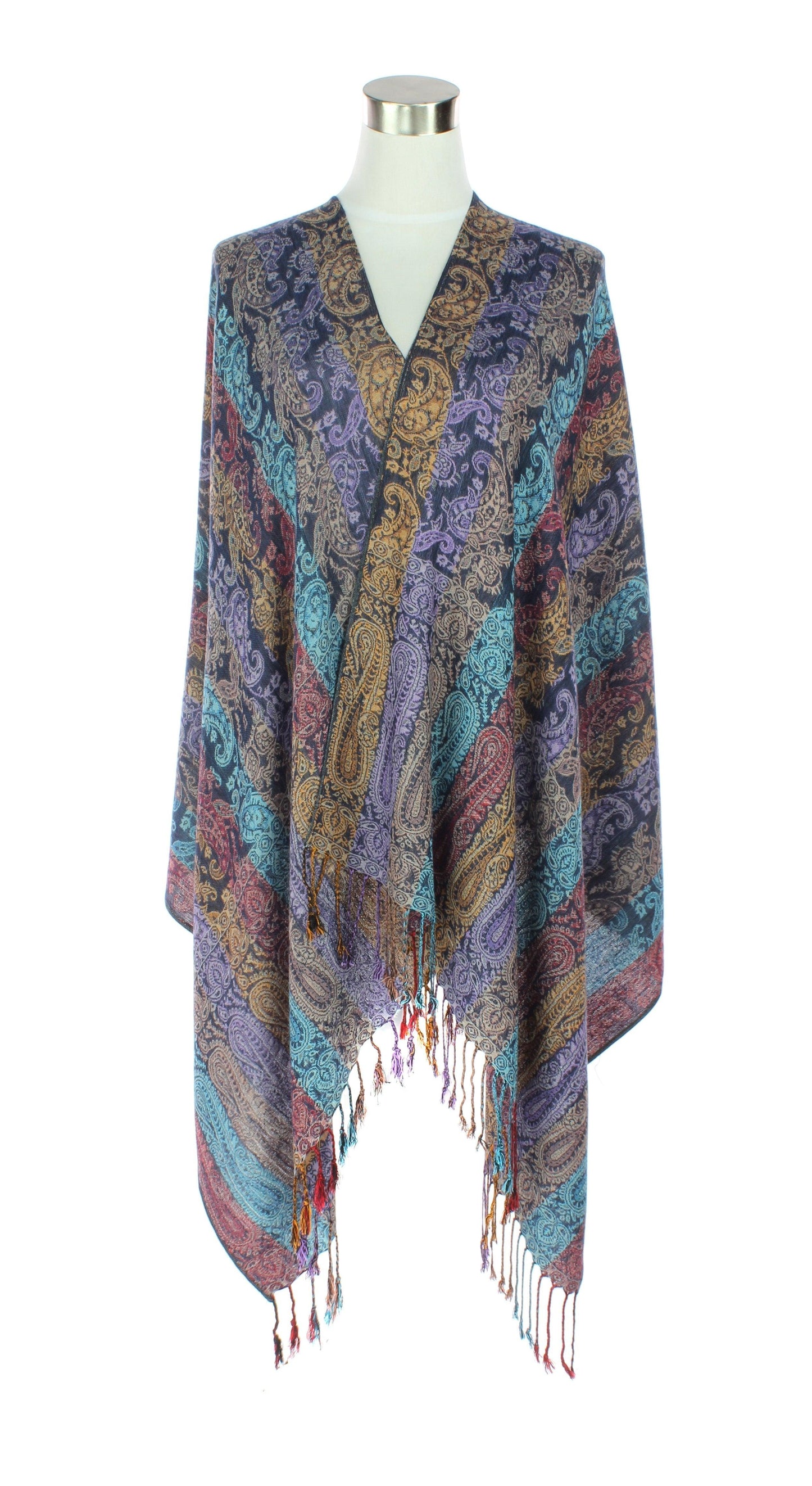 Multi Color Row Paisley Pashmina