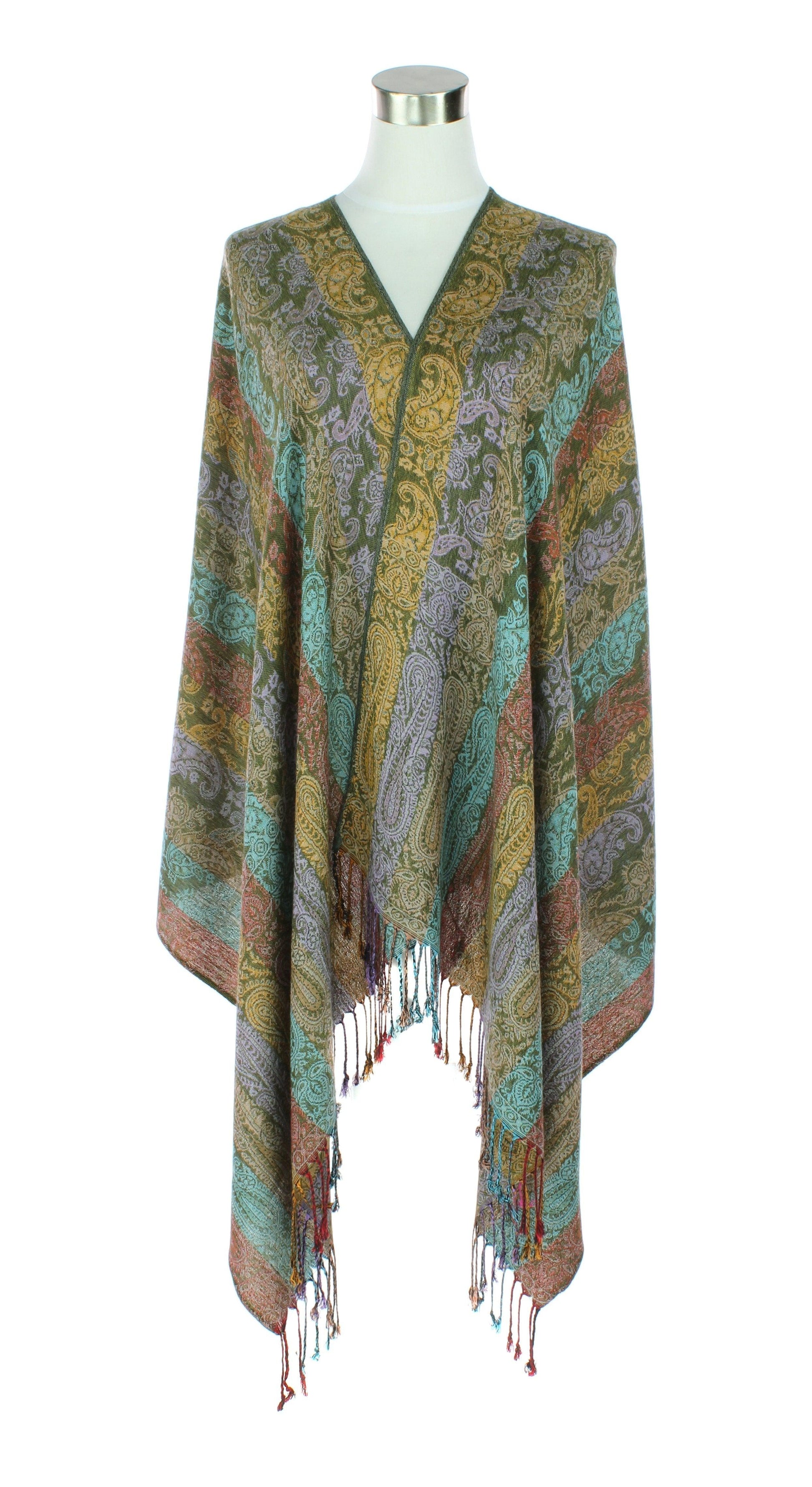 Multi Color Row Paisley Pashmina