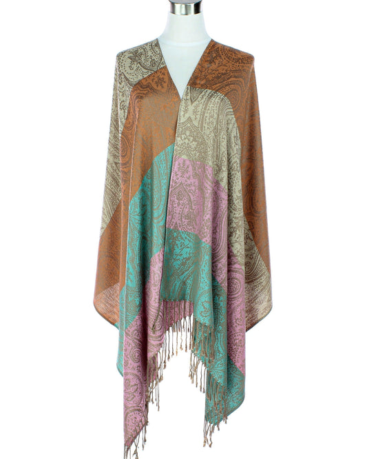 Color Block Paisley Pashmina