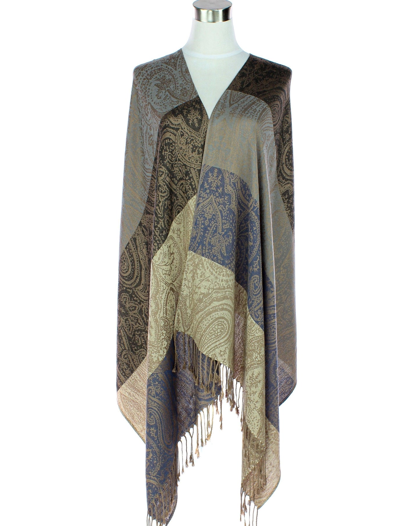Color Block Paisley Pashmina