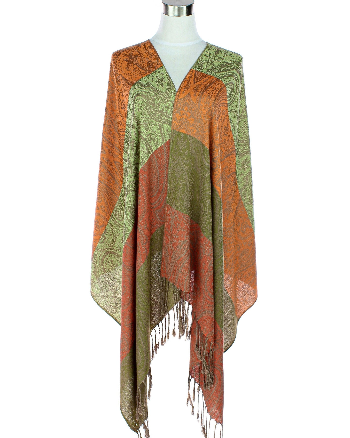 Color Block Paisley Pashmina