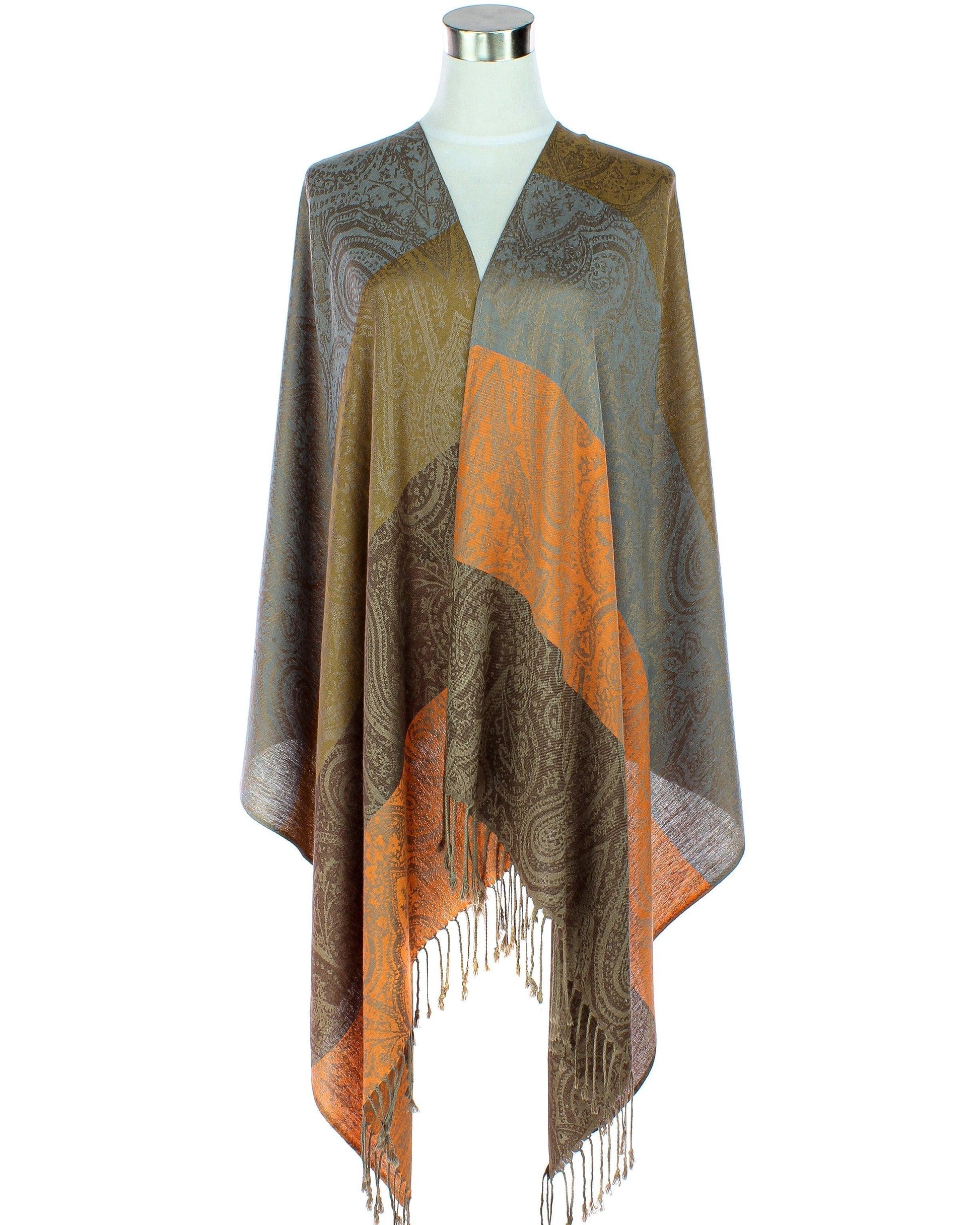 Color Block Paisley Pashmina