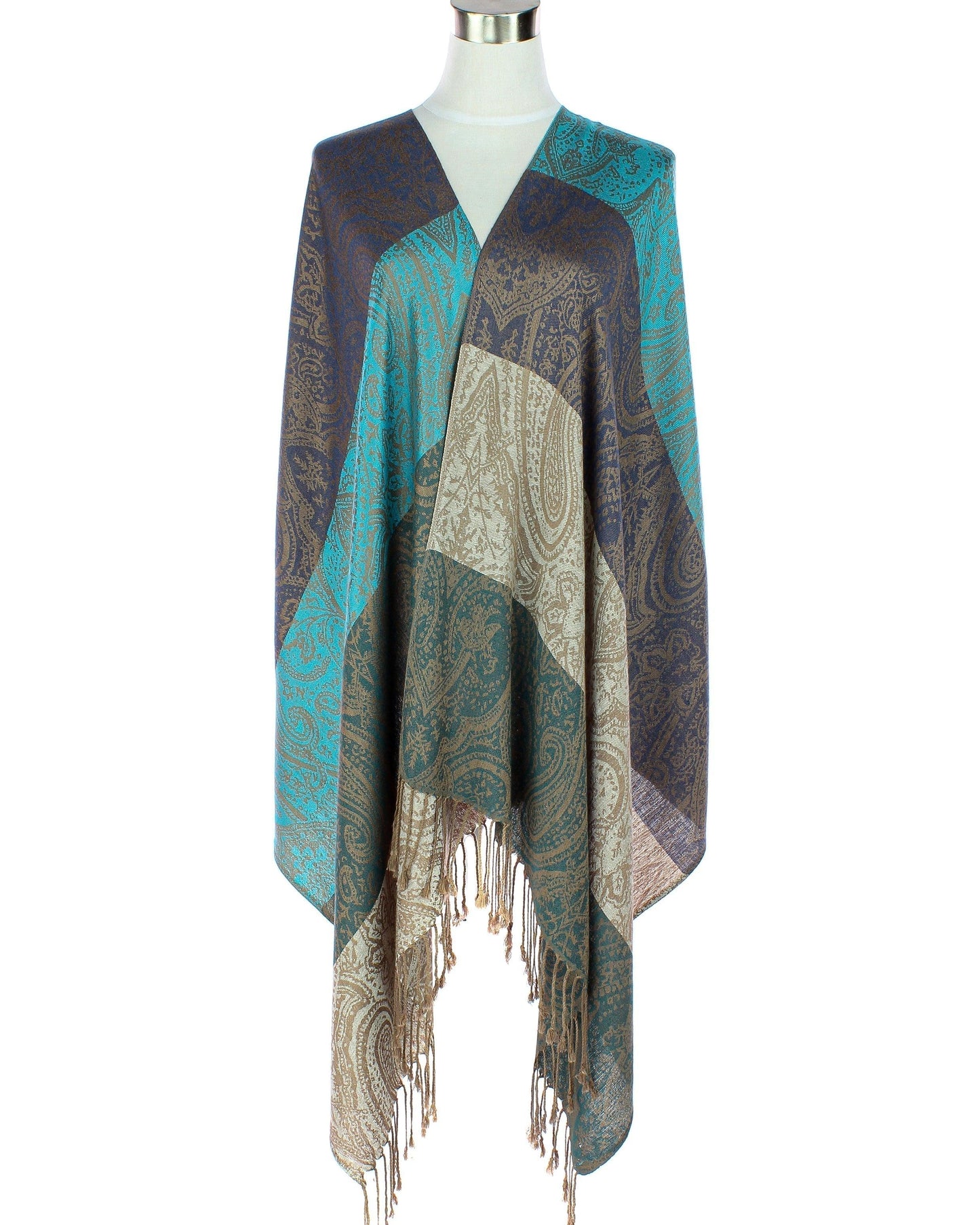 Color Block Paisley Pashmina
