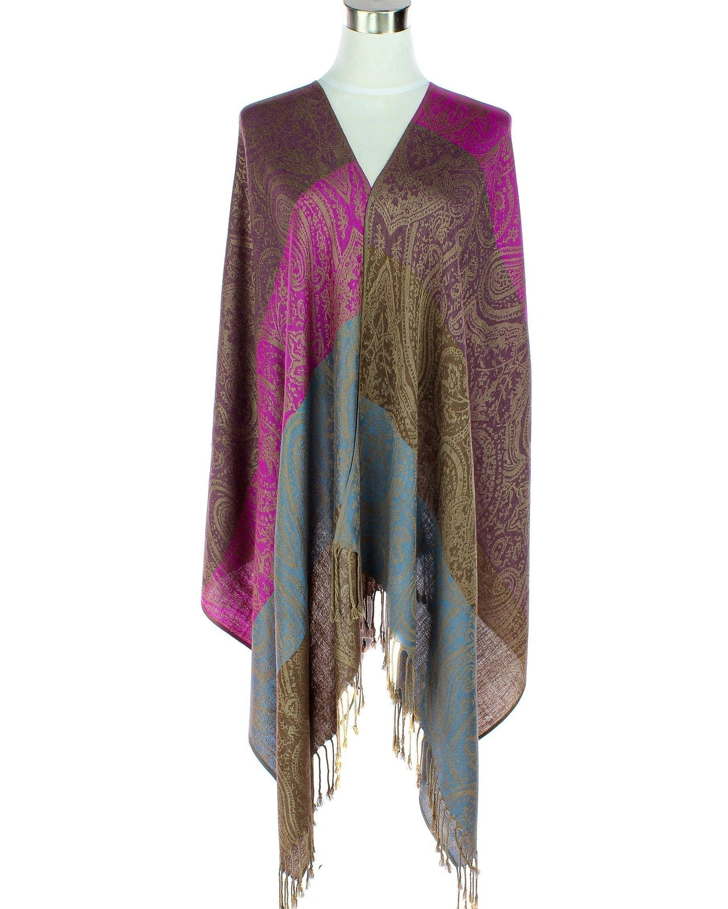 Color Block Paisley Pashmina