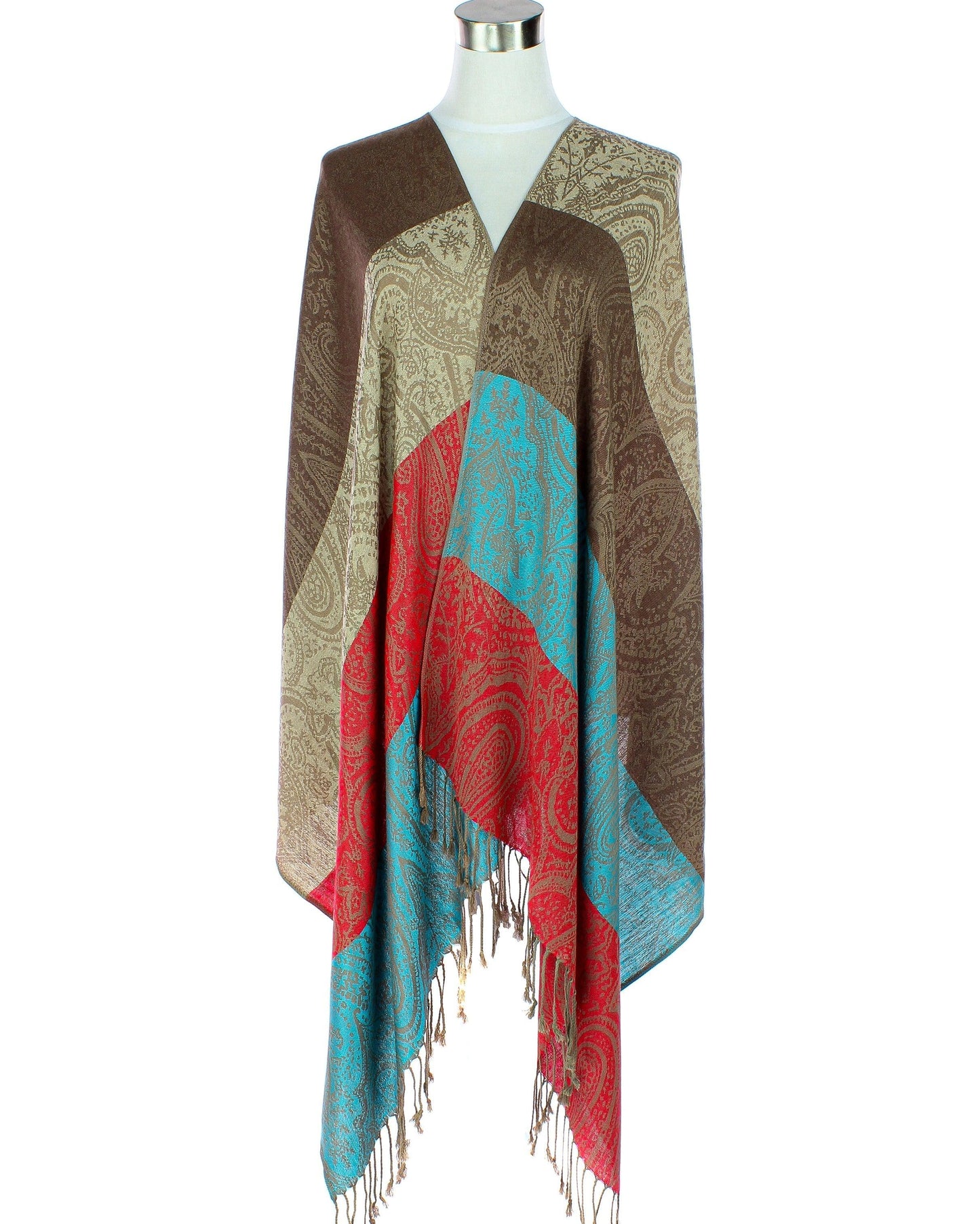 Color Block Paisley Pashmina
