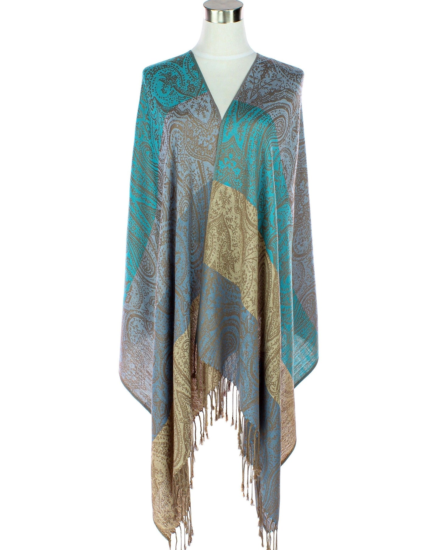 Color Block Paisley Pashmina