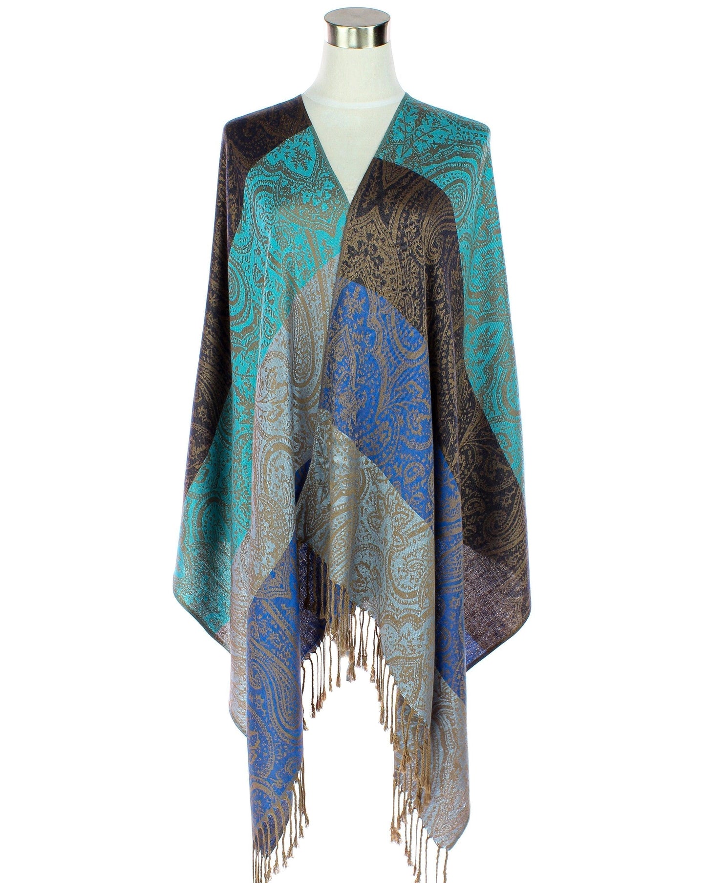 Color Block Paisley Pashmina