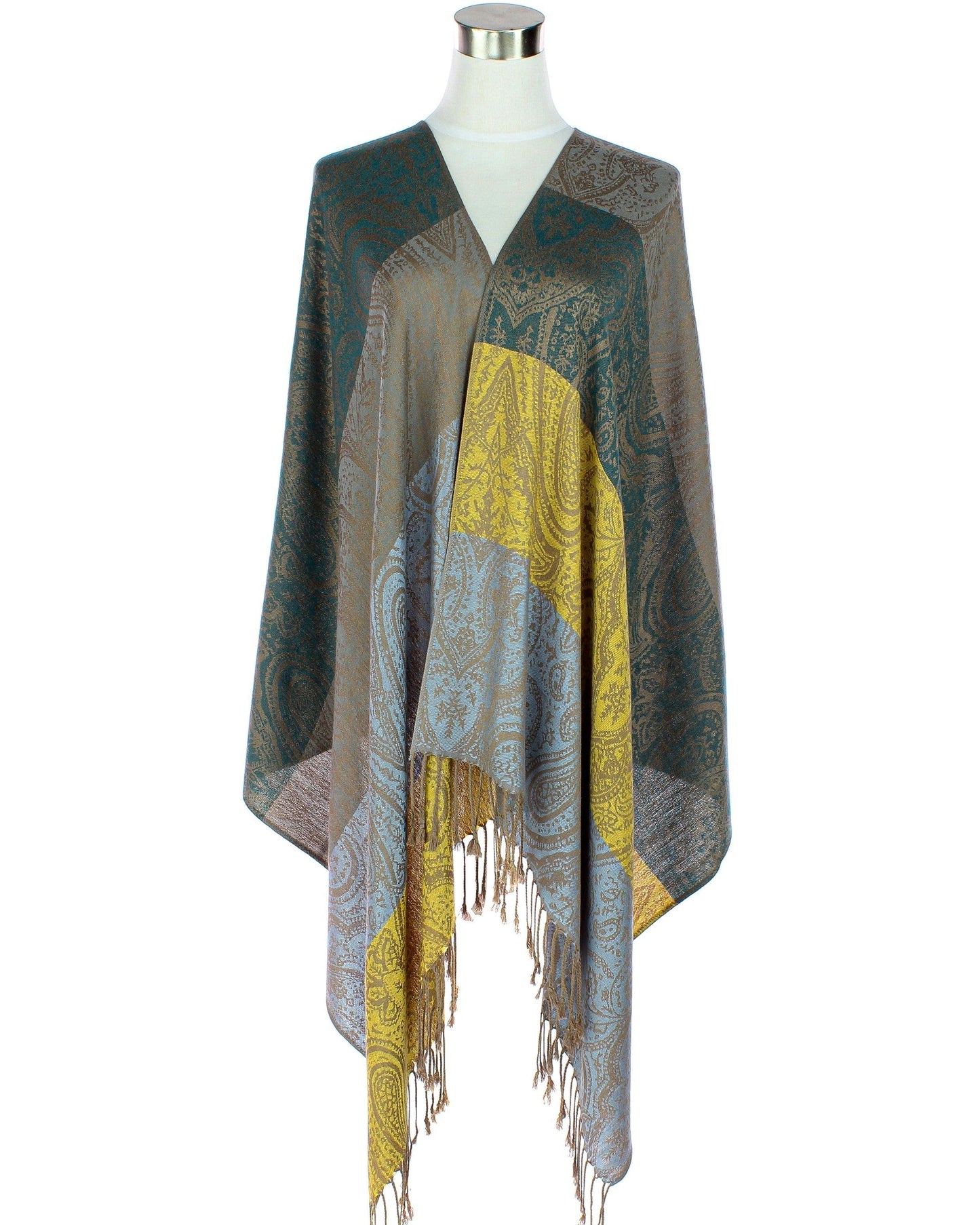 Color Block Paisley Pashmina