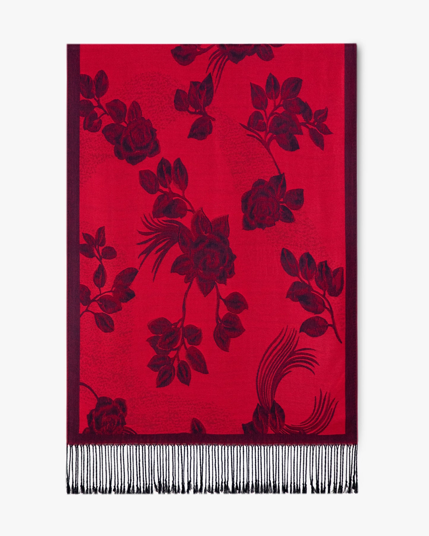 Roses w/ Solid Border Pashmina