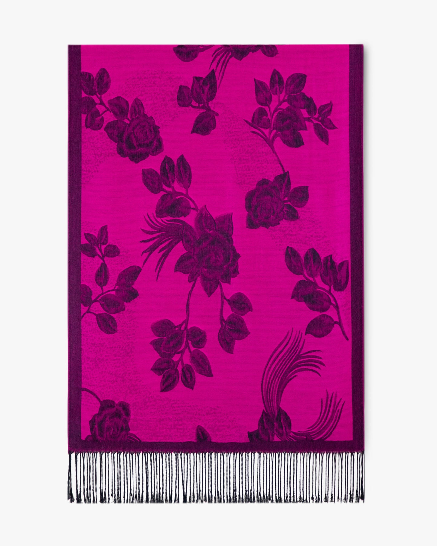 Roses w/ Solid Border Pashmina