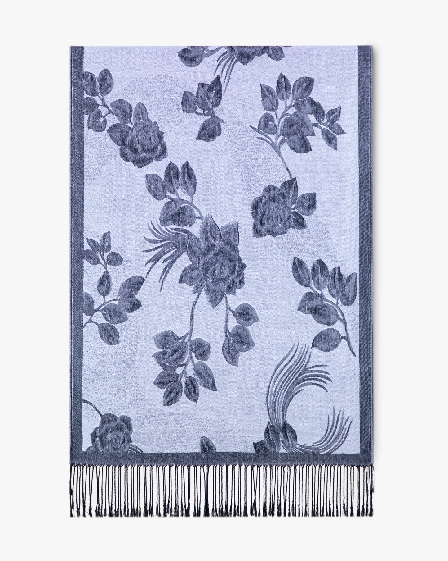 Roses w/ Solid Border Pashmina Scarf