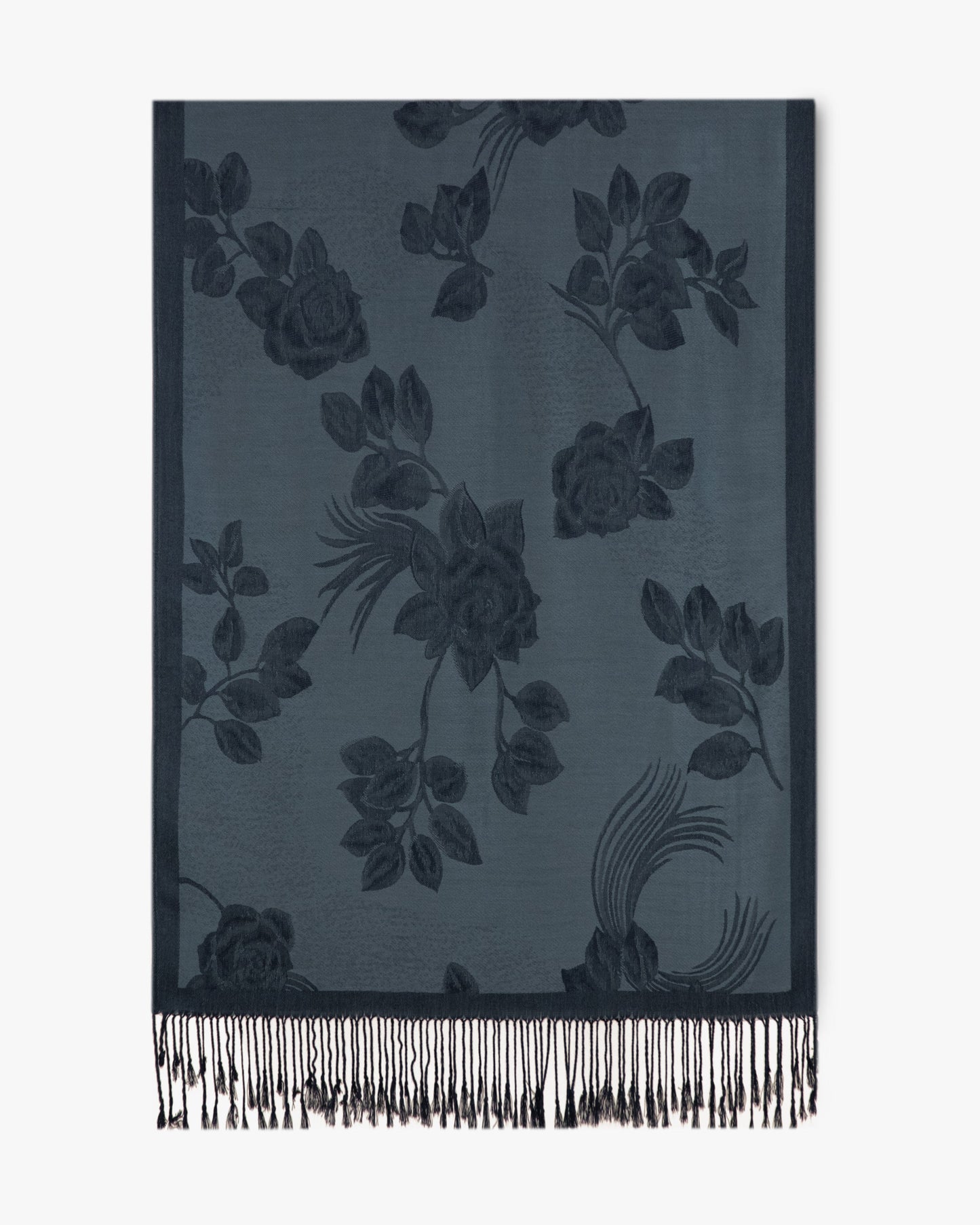 Roses w/ Solid Border Pashmina