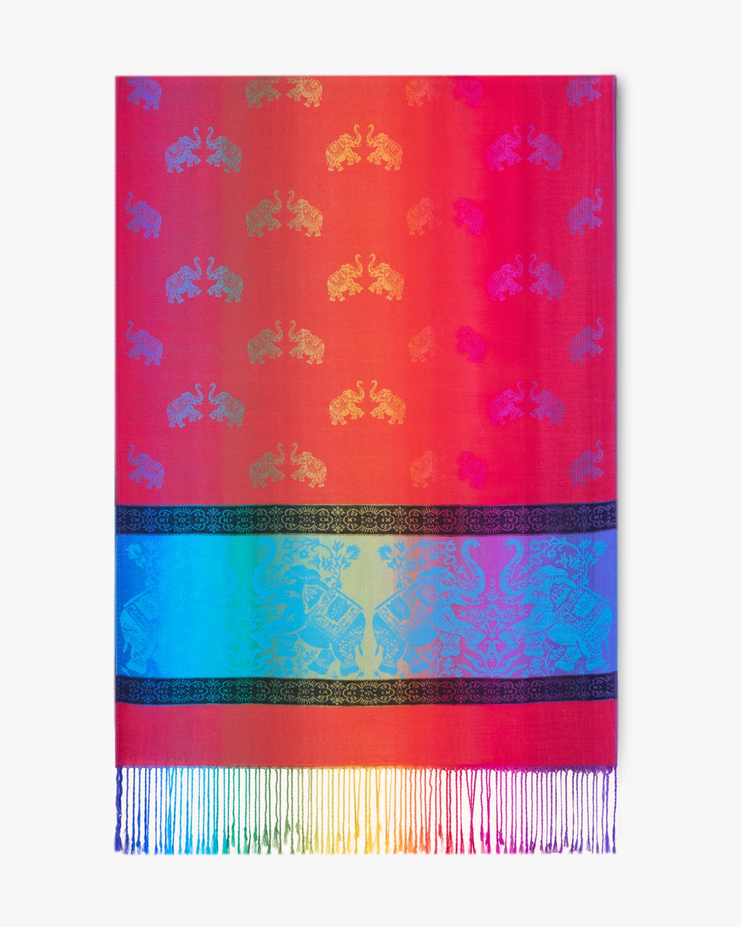 Elephant Rainbow Ombre Pashmina