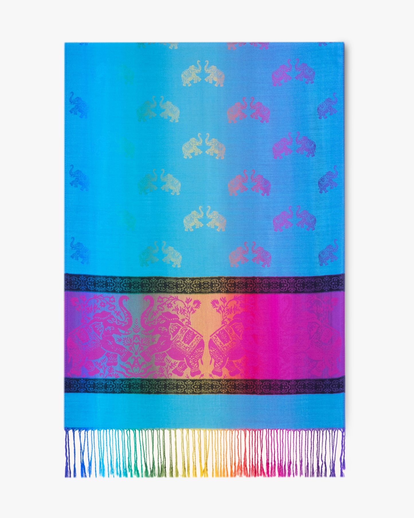 Elephant Rainbow Ombre Pashmina