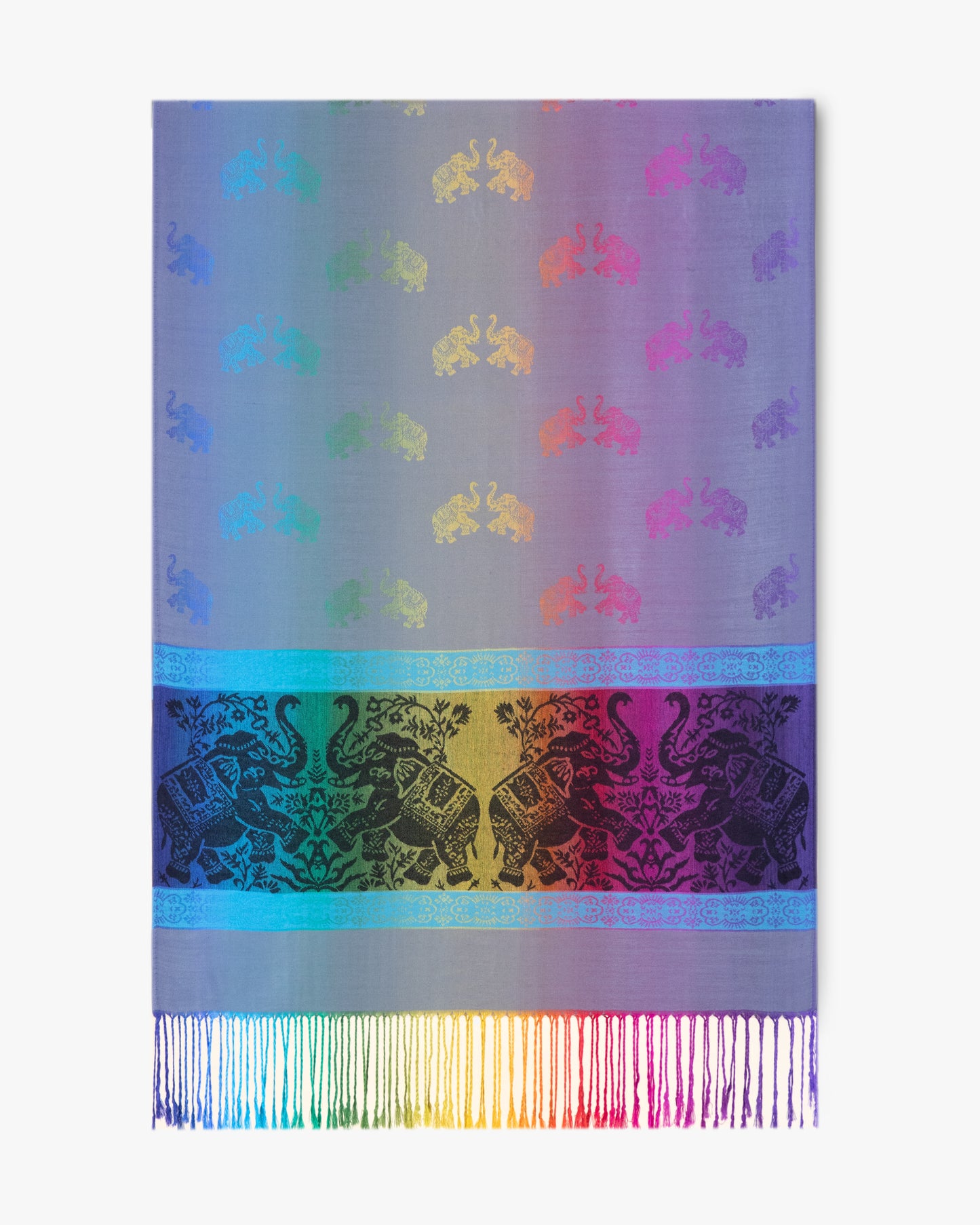 Elephant Rainbow Ombre Pashmina