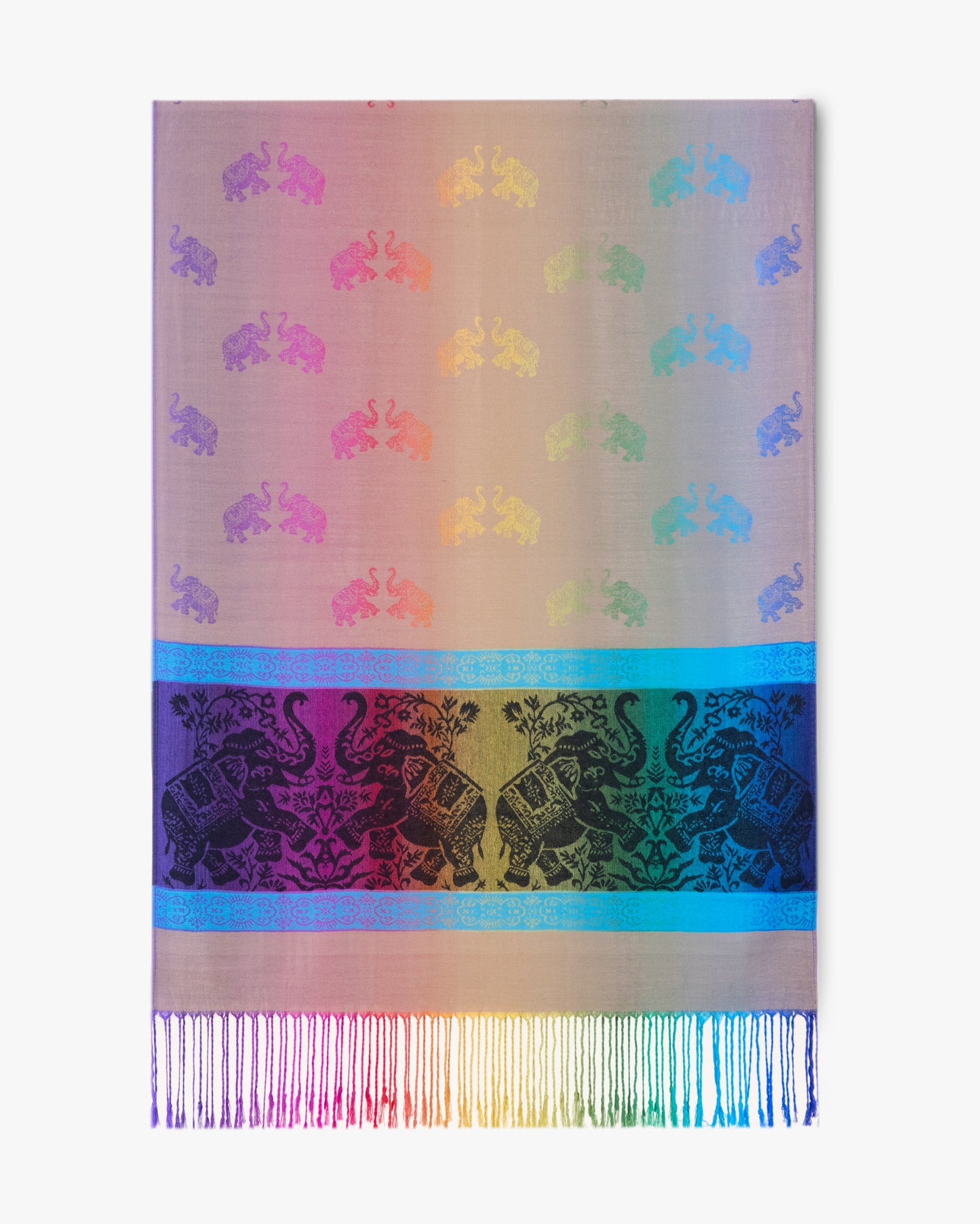 Elephant Rainbow Ombre Pashmina