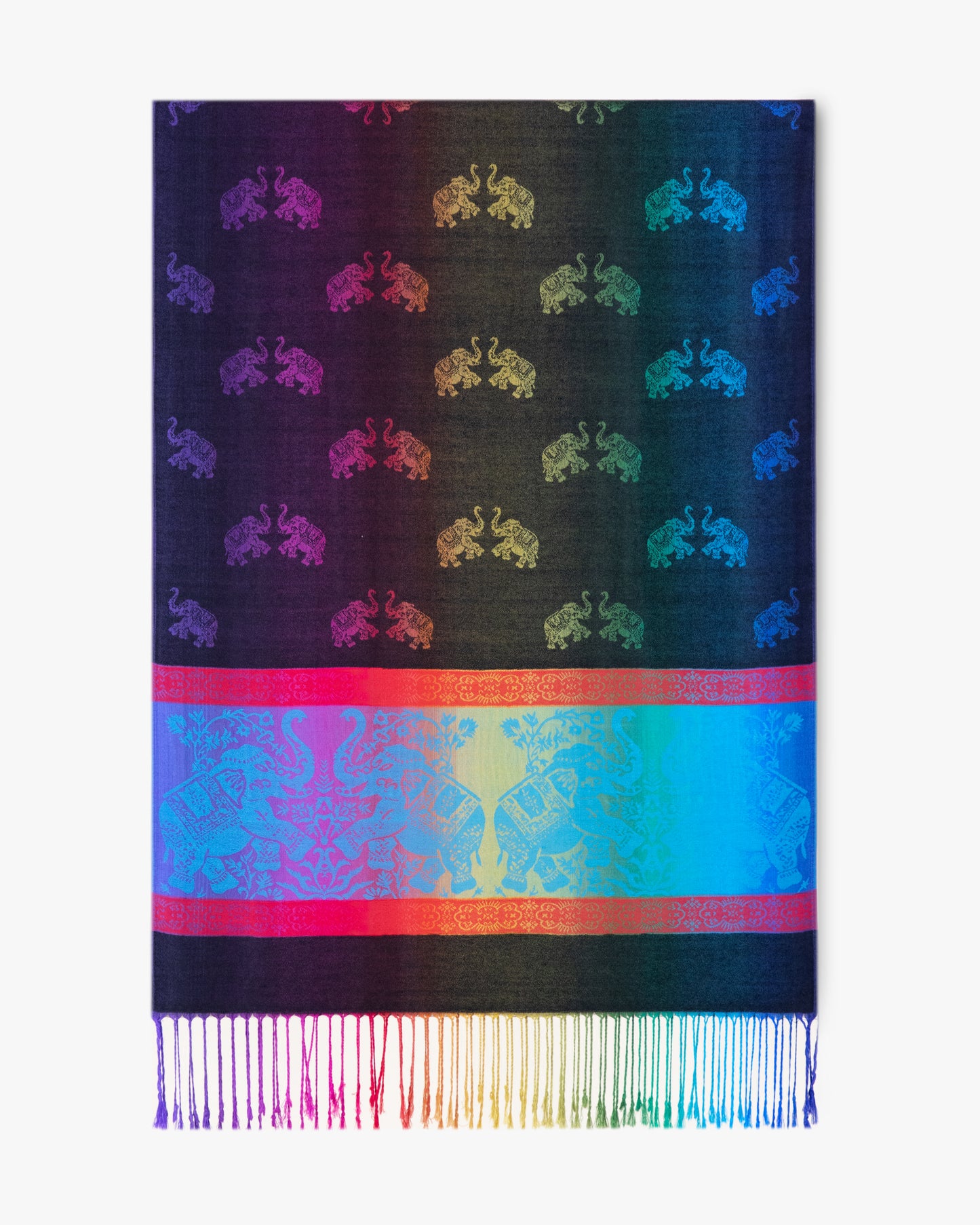 Elephant Rainbow Ombre Pashmina