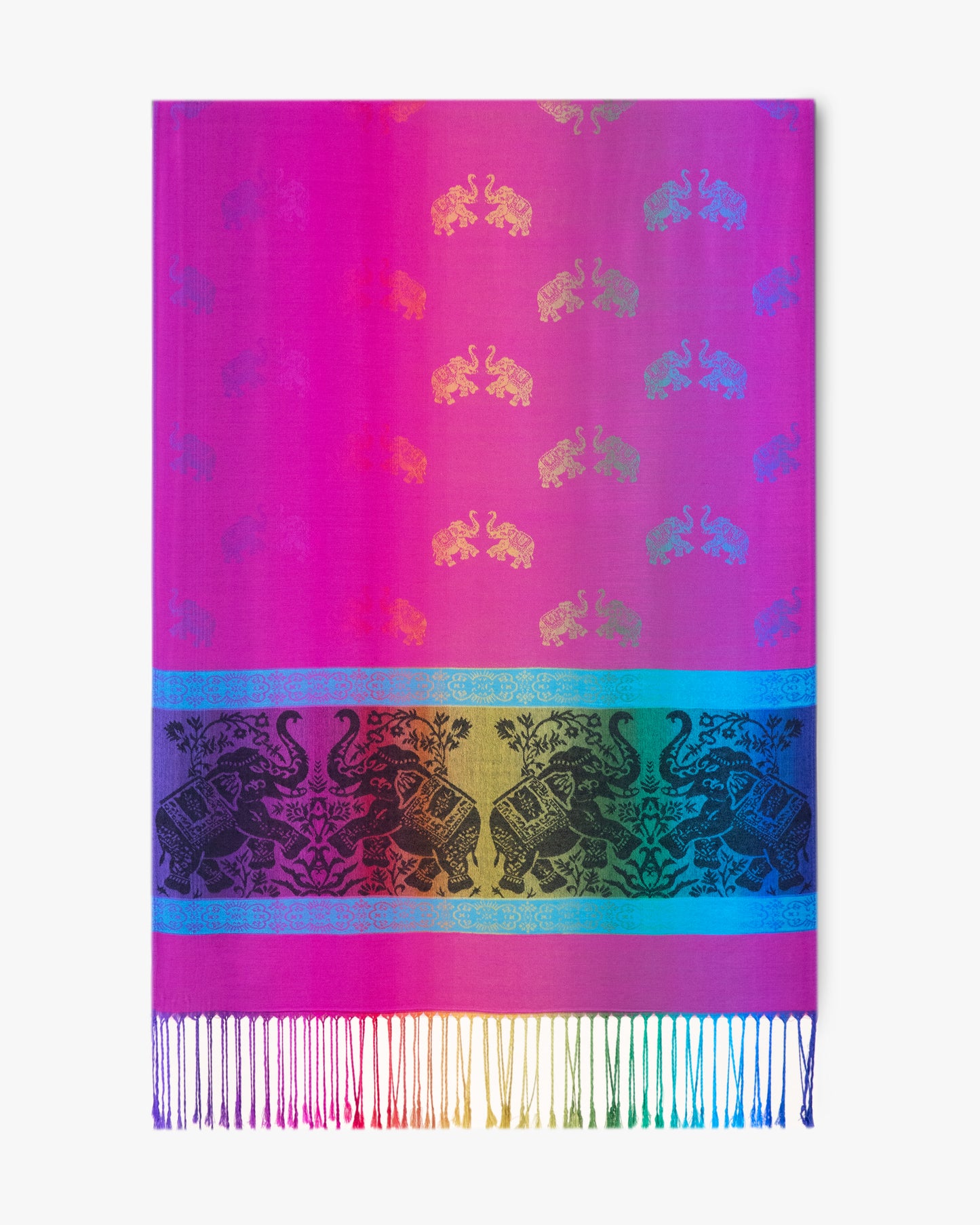Elephant Rainbow Ombre Pashmina