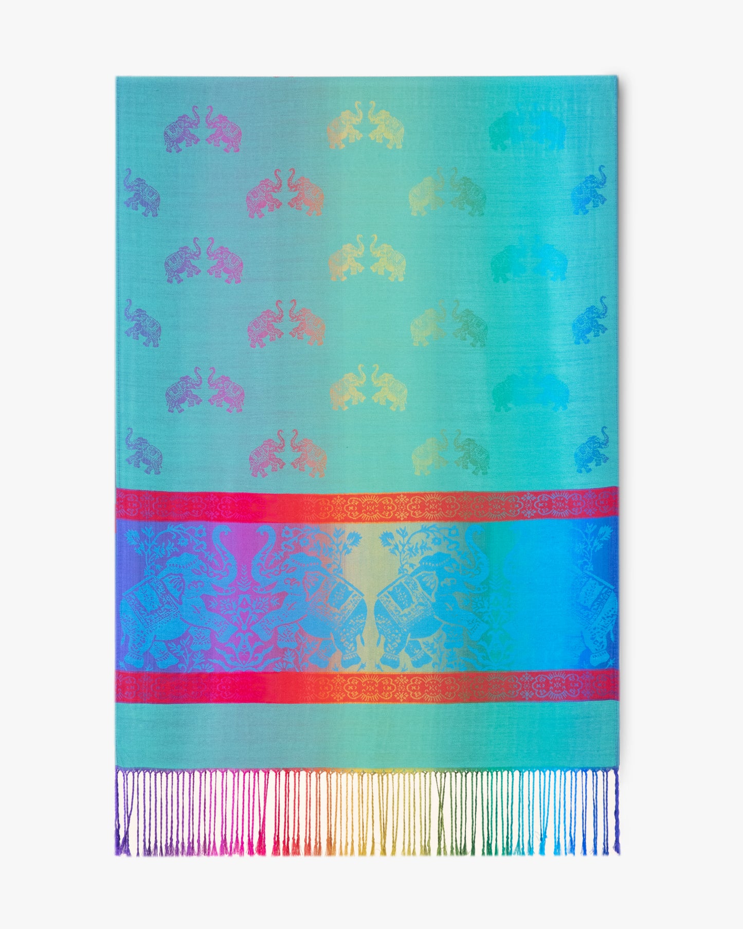 Elephant Rainbow Ombre Pashmina
